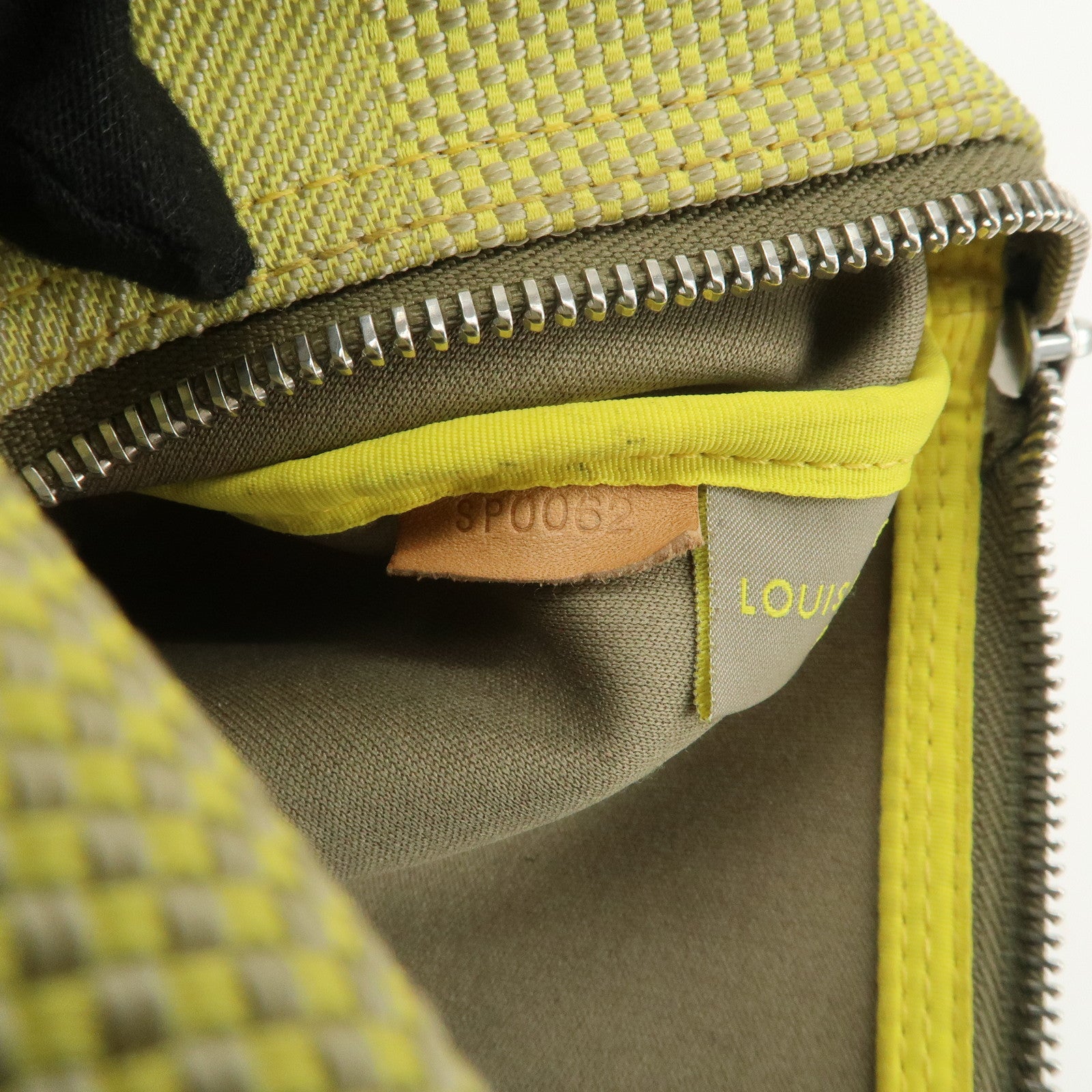 Louis Vuitton Damier Jean Volunteer Pouch Lime Yellow Used