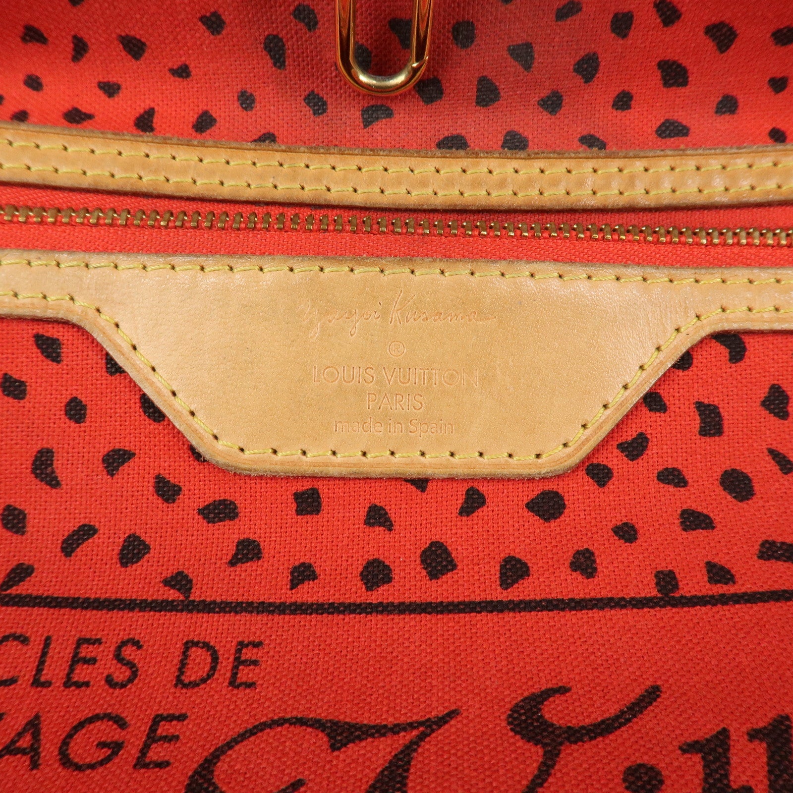 Louis Vuitton Rouge Pumpkin Dots Yayoi Kusama Neverfull MM M40686 Used