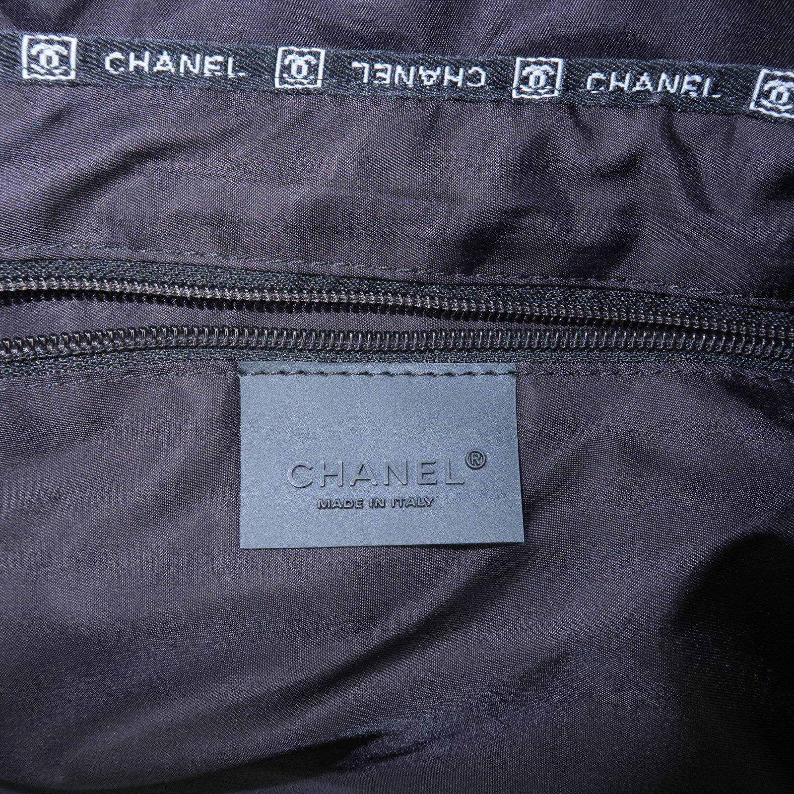 CHANEL Sports Line Felt Nylon Leather Boston Bag Black