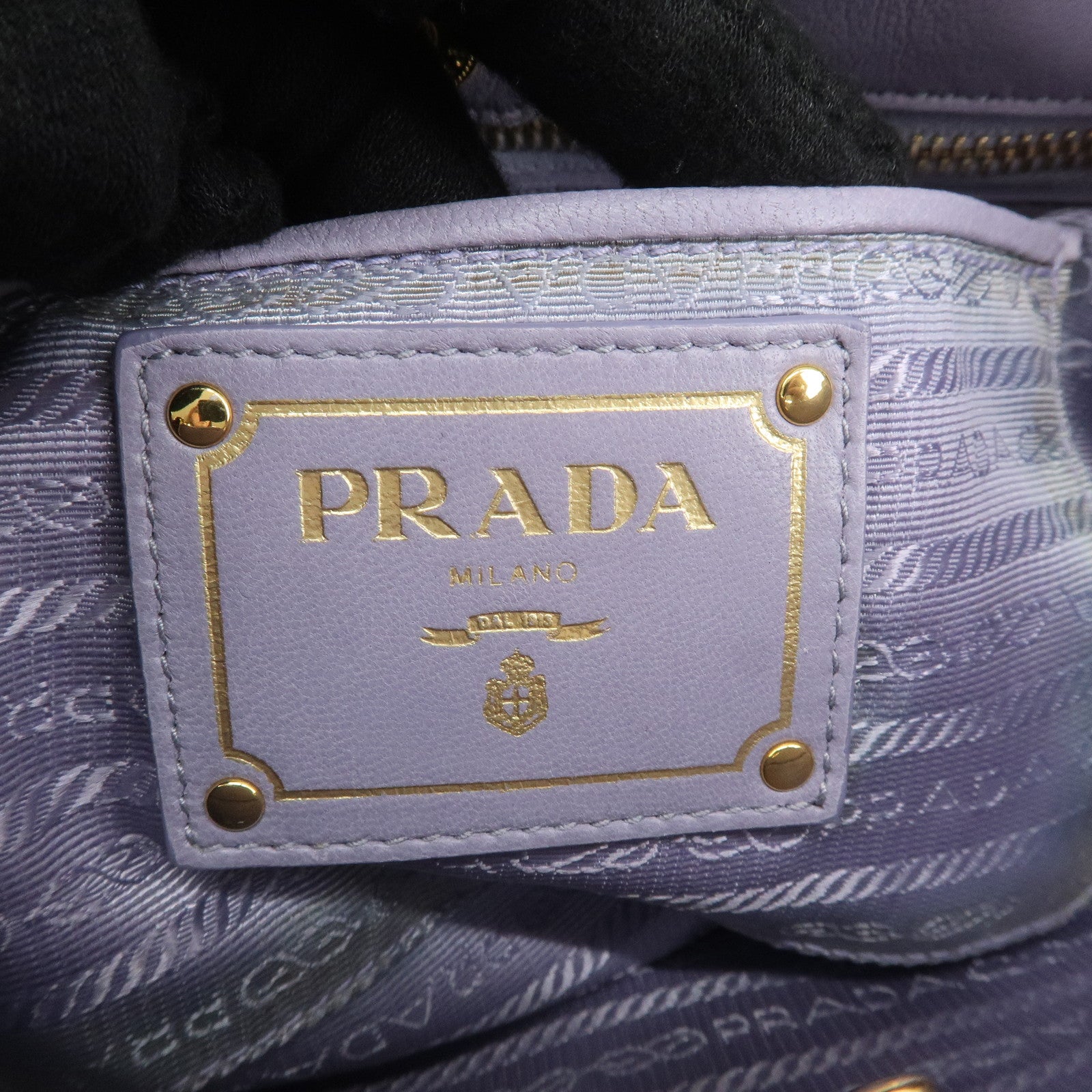 PRADA Leather 2Way Bag Hand Bag Shoulder Bag Lavender BN2393