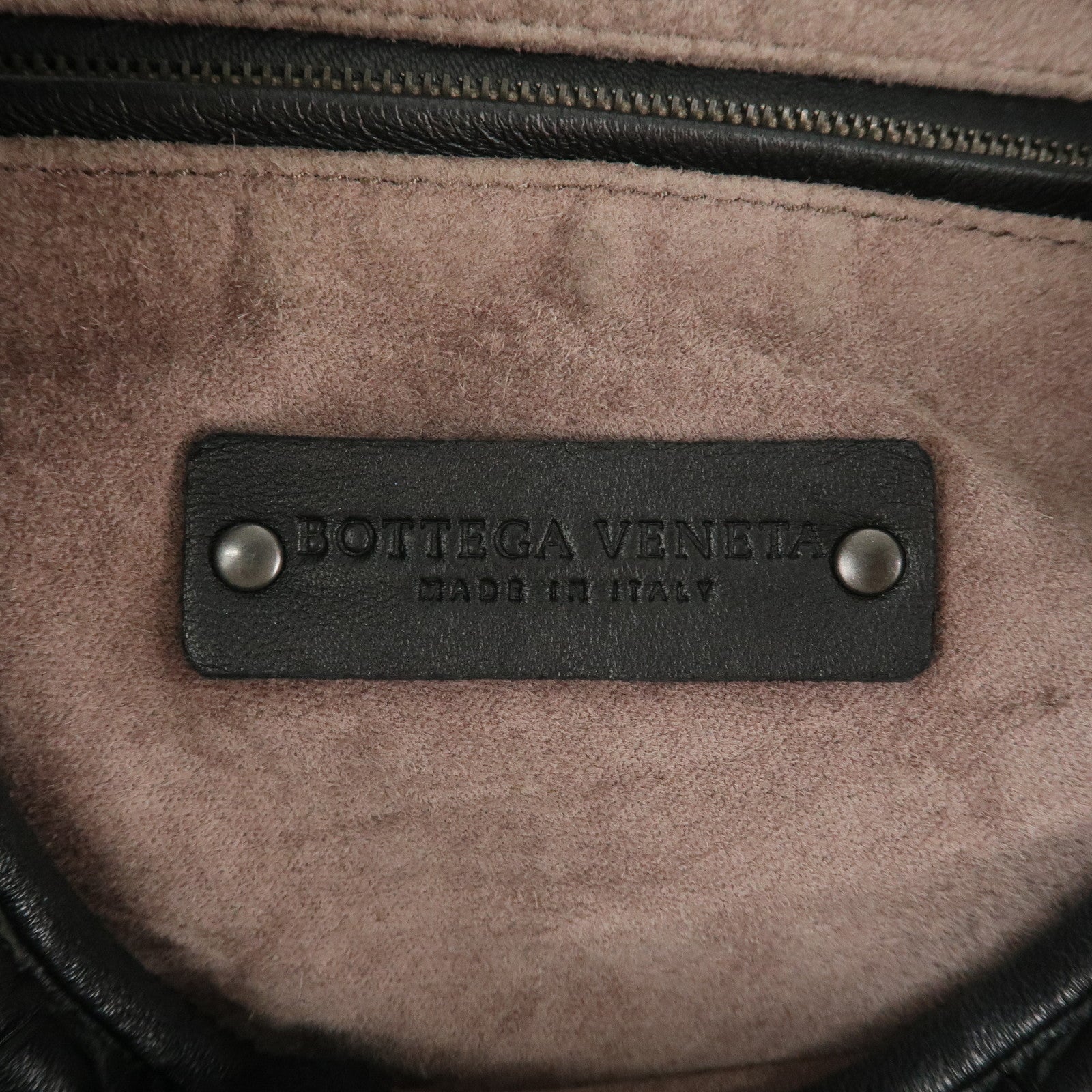 BOTTEGA VENETA Hobo Intrecciato Leather Shoulder Bag Hand Bag Black