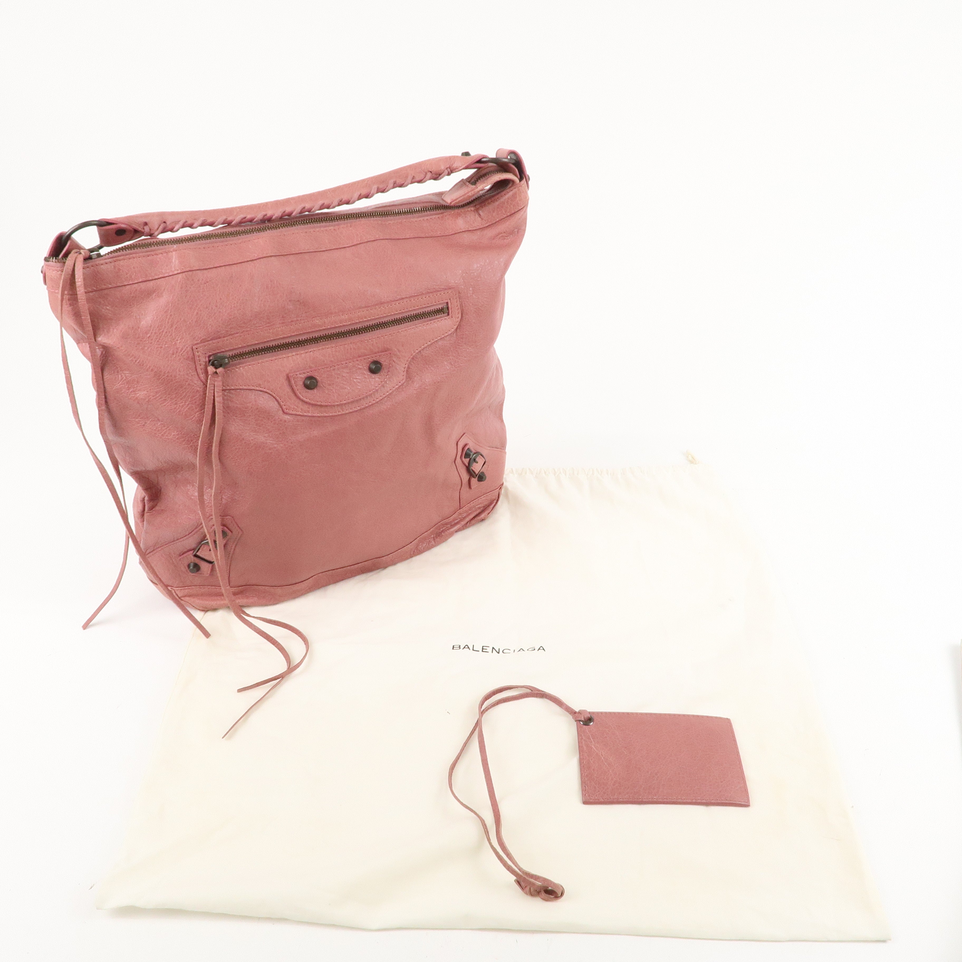 BALENCIAGA Editor
s The Day Leather Shoulder Bag Hand Bag Pink