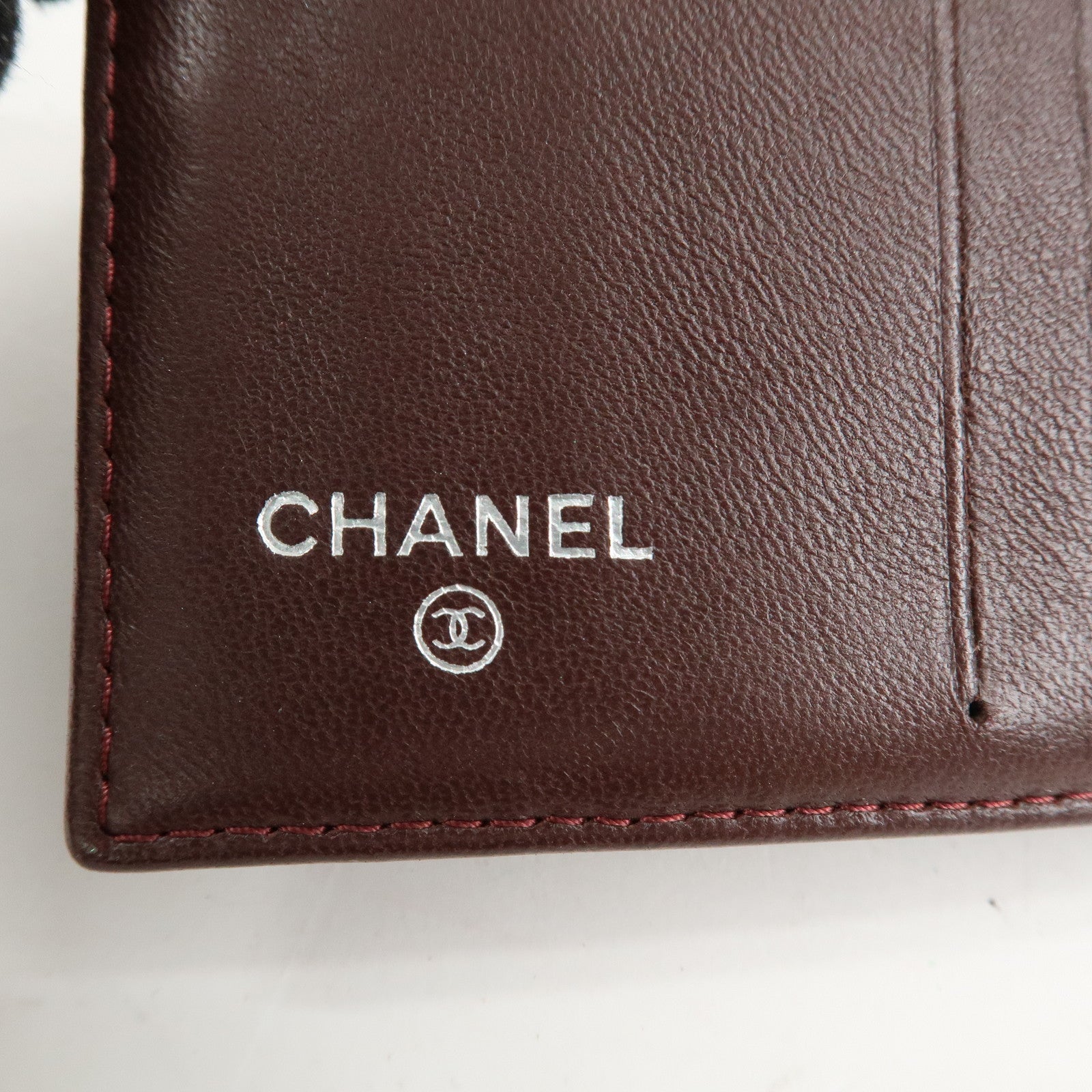 CHANEL Matelasse Lamb Skin Bi-Fold Small Wallet Black A48980 Used