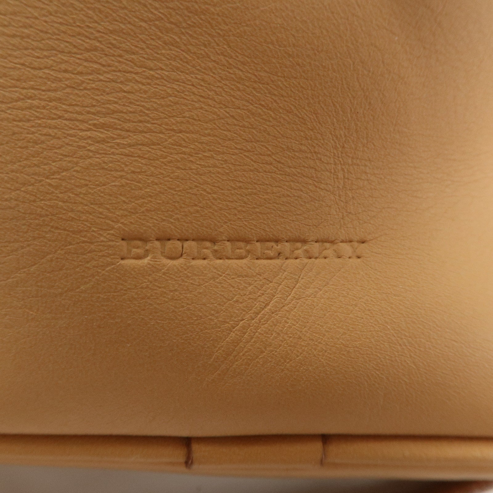 BURBERRY Leather Shoulder Bag Crossbody Bag Beige