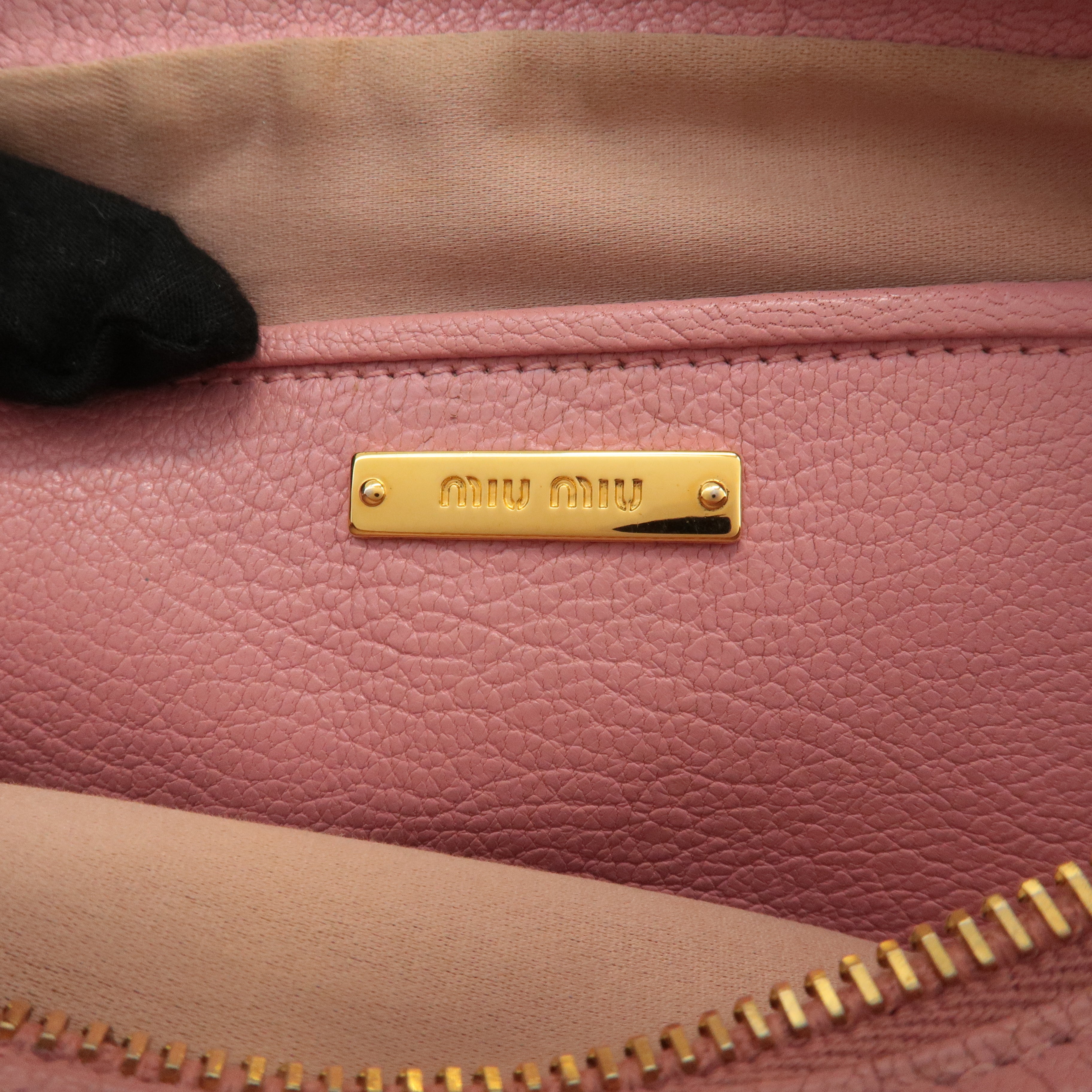 MIU MIU Leather Shoulder Bag Hand Bag Pink Light Pink Used