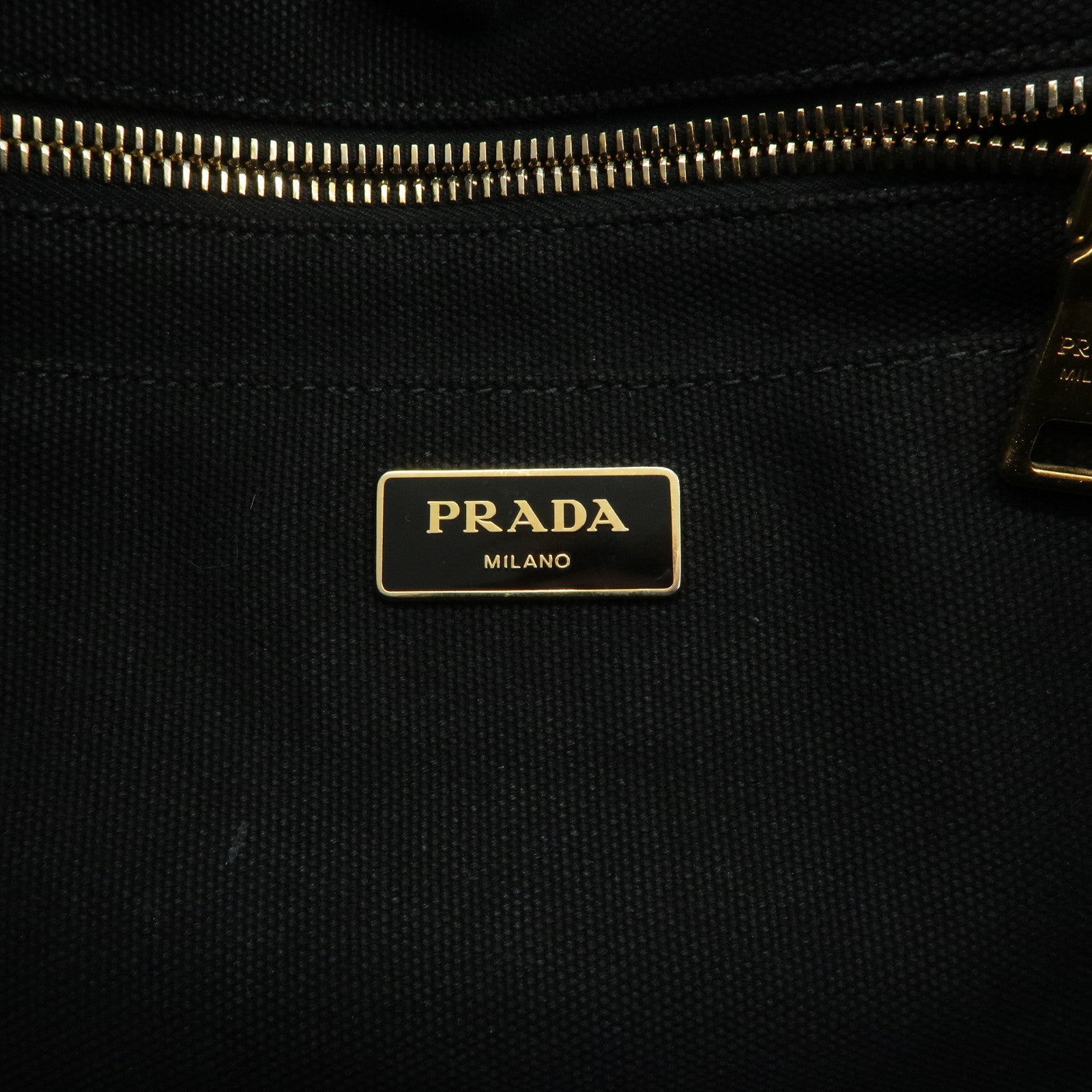 PRADA Mini Canapa Bijou Studs Canvas 2Way Bag Black B24390 Used