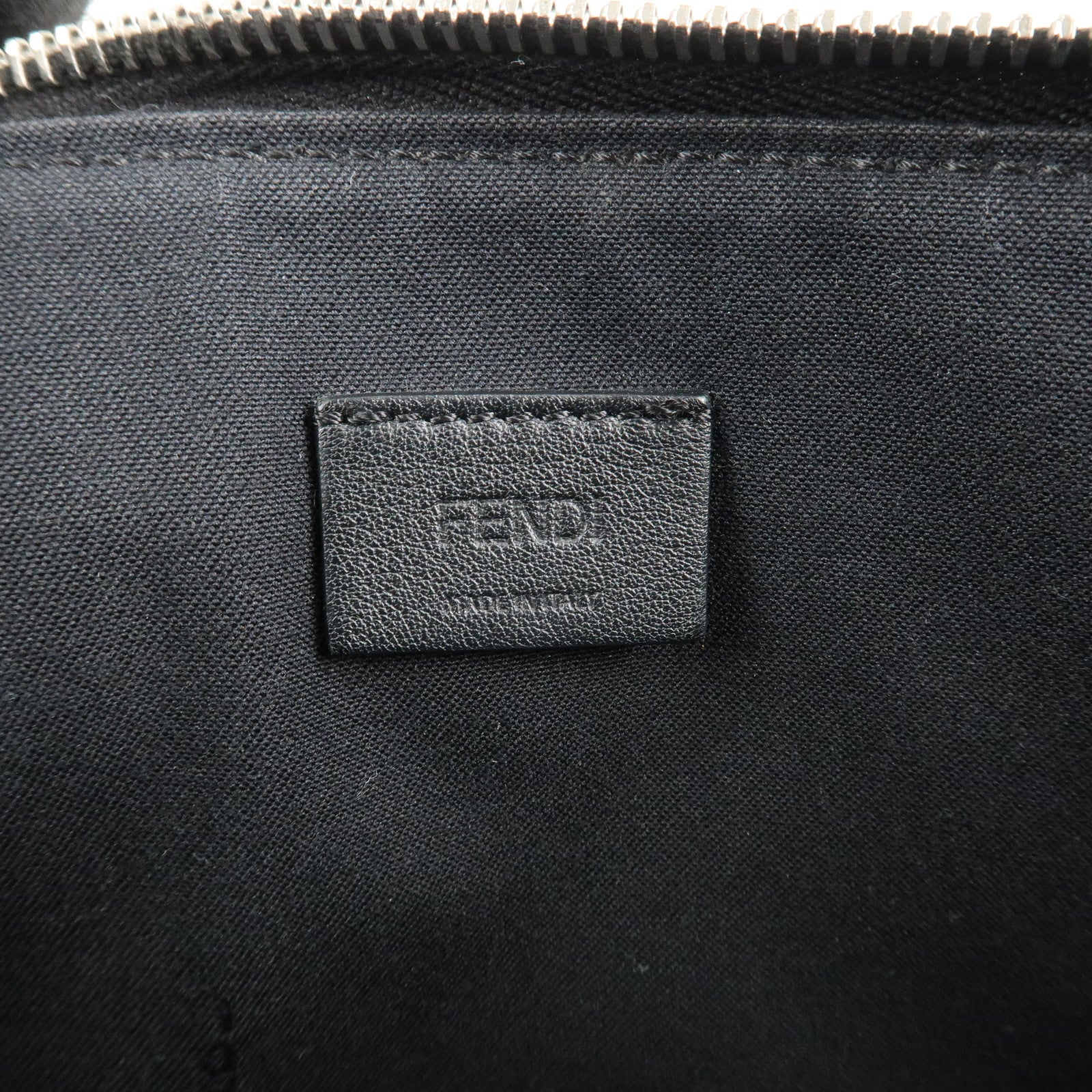 FENDI Leather Toujours Multi-Studs Shoulder Bag Black 8M0369