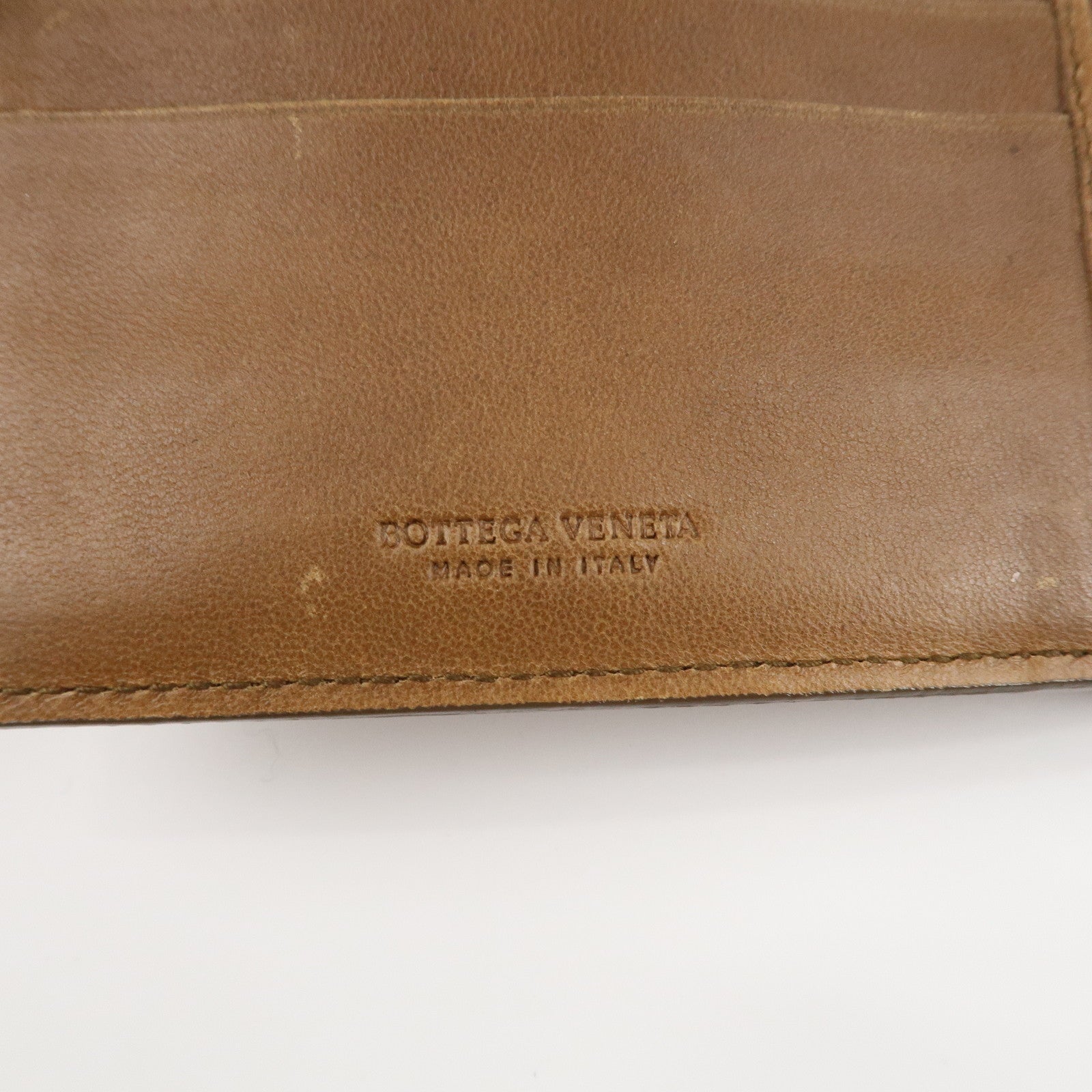 BOTTEGA VENETA Intrecciato Set of 2 Leather Wallet Brown Black