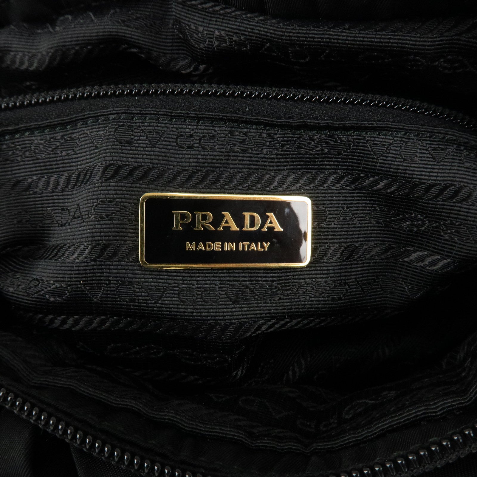 PRADA Nylon Leather Ribbon 2Way Shoulder Bag Black BN1631 Used