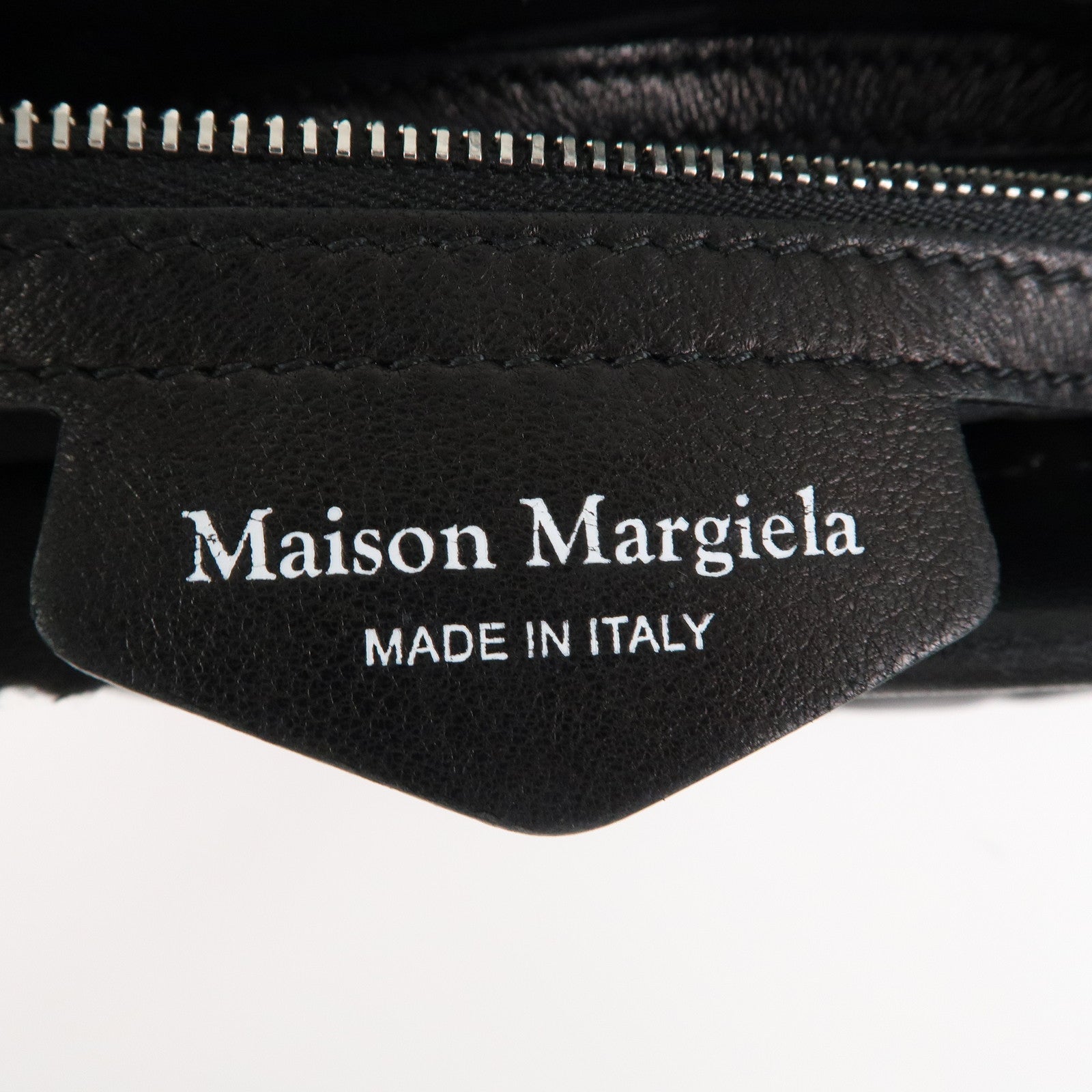 Maison Margiela Leather Grand Slam Shoulder Bag Black