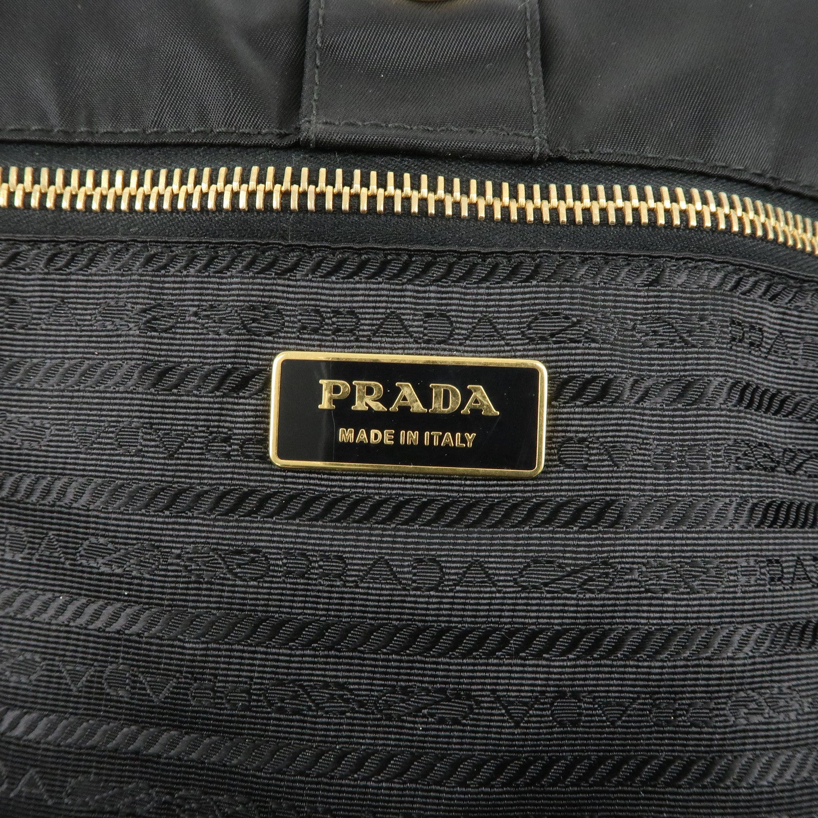 PRADA Nylon Patent Leather Tassel 2WAY Tote Shoulder Bag Black