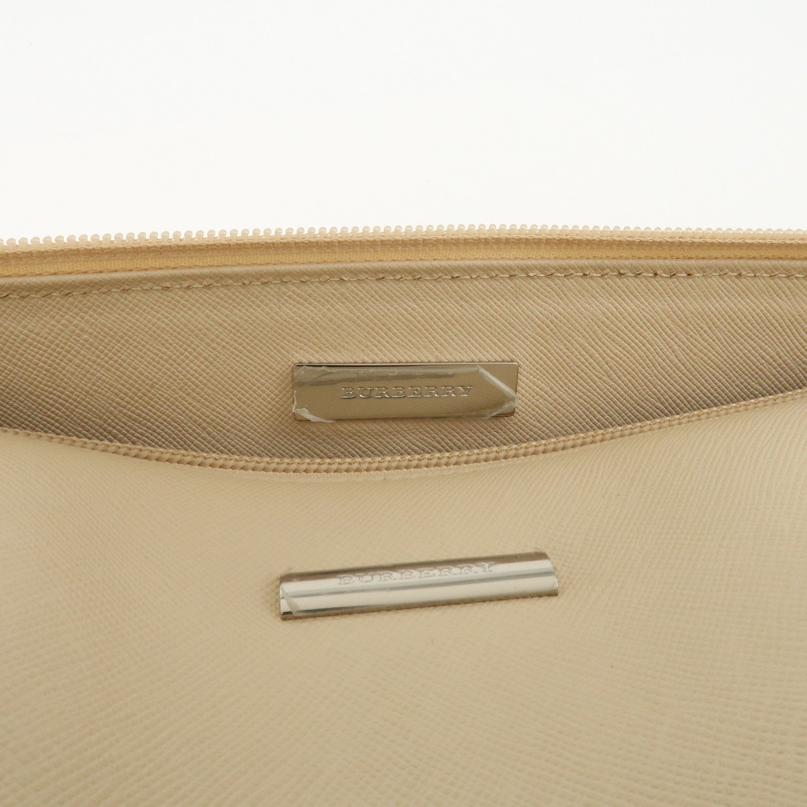 BURBERRY Leather Hand Bag Shoulder Bag Beige