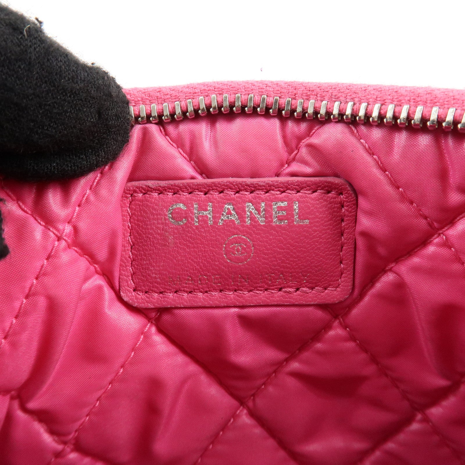 CHANEL Matelasse Lamb Skin Coco Mark Pouch Pink AP4020