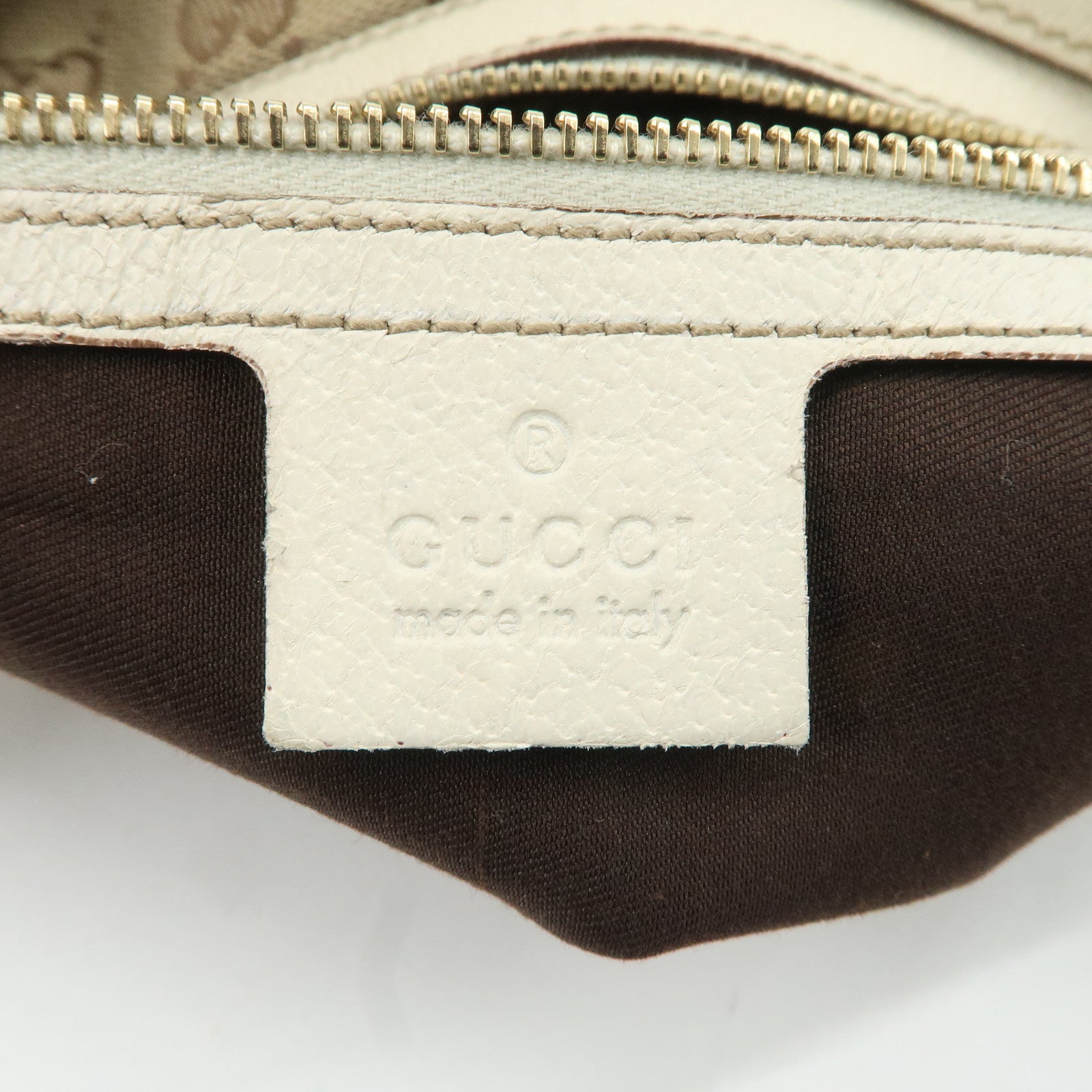 GUCCI GG Canvas Leather Shoulder Bag Beige Ivory 153010