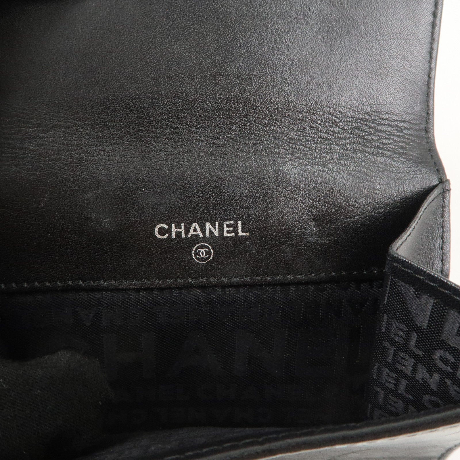 CHANEL Matelasse Lambskin Double Hook Wallet Black