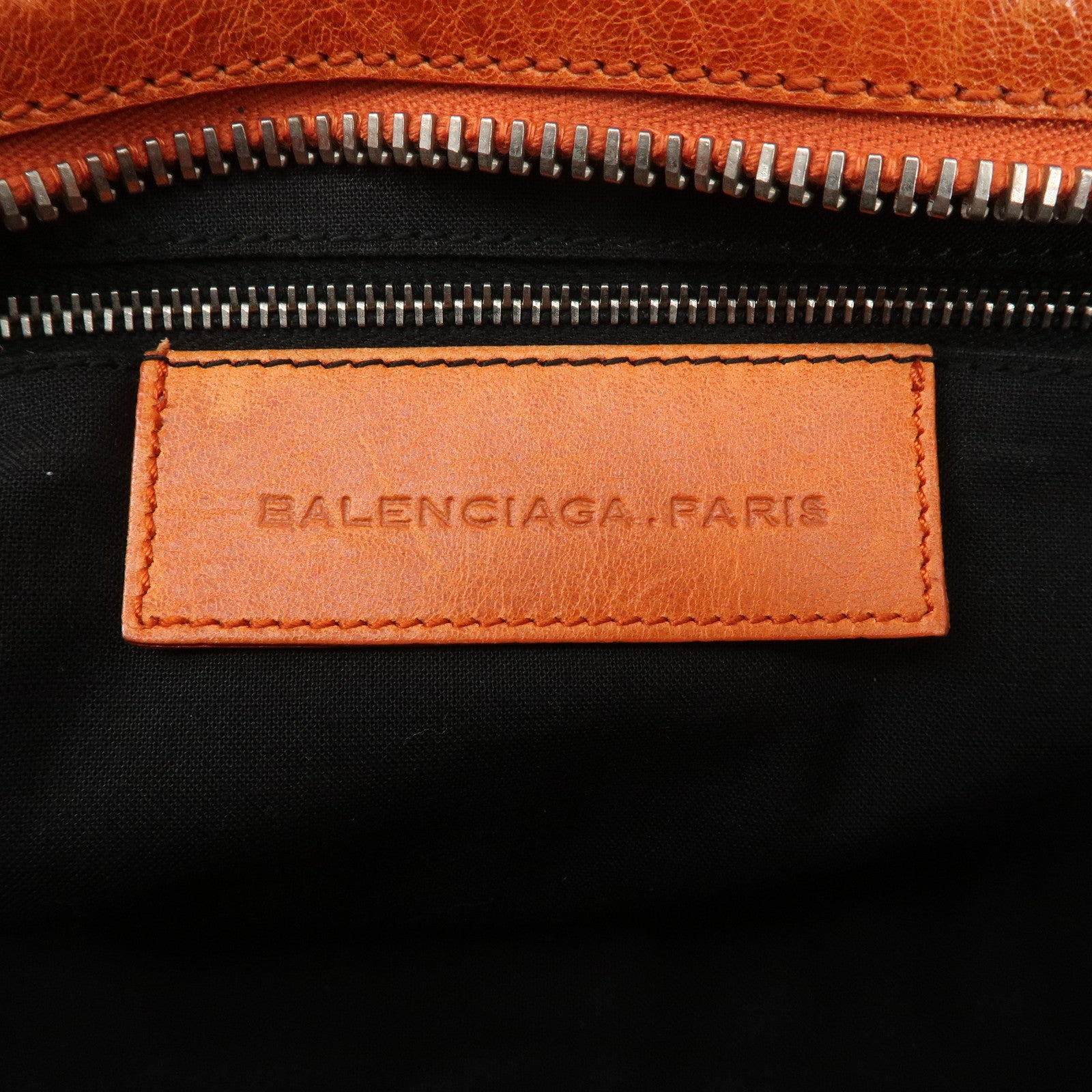 BALENCIAGA The Giant City Leather 2Way Bag Hand Bag Orange 173084