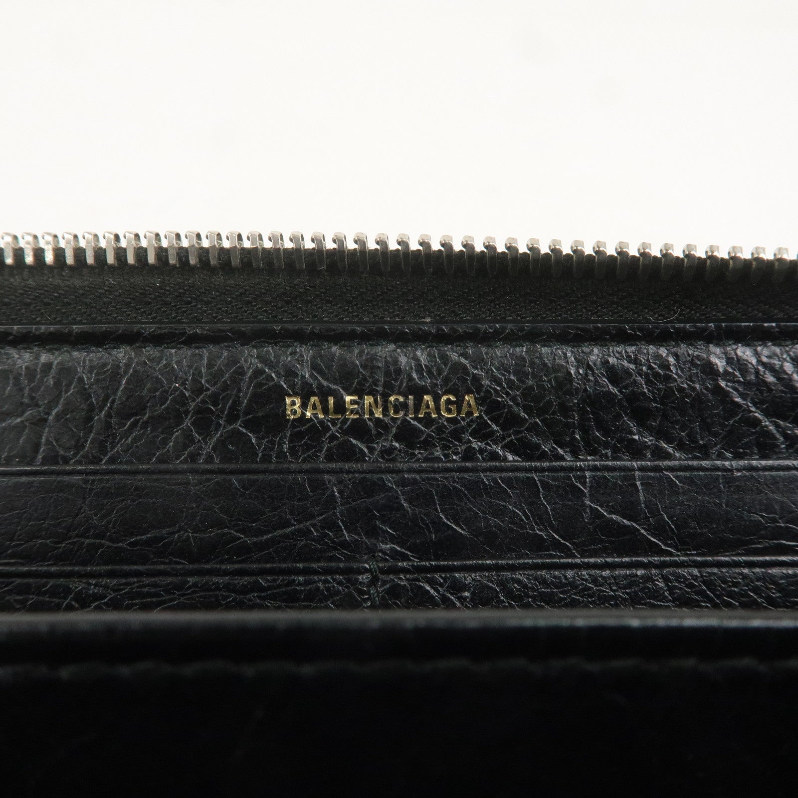 BALENCIAGA Leather Bazaar Graffiti Zippy Long Wallet 443655