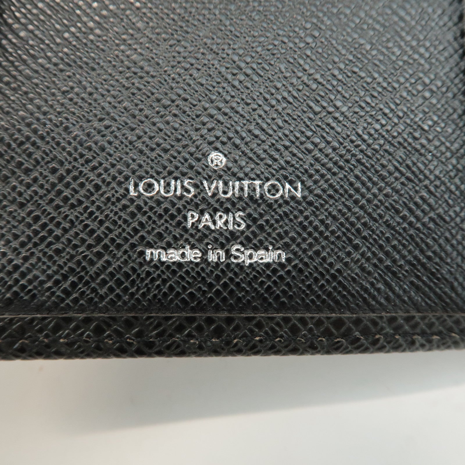 Louis Vuitton Taiga Agenda PM Planner Cover Ardoise Black R20406 Used