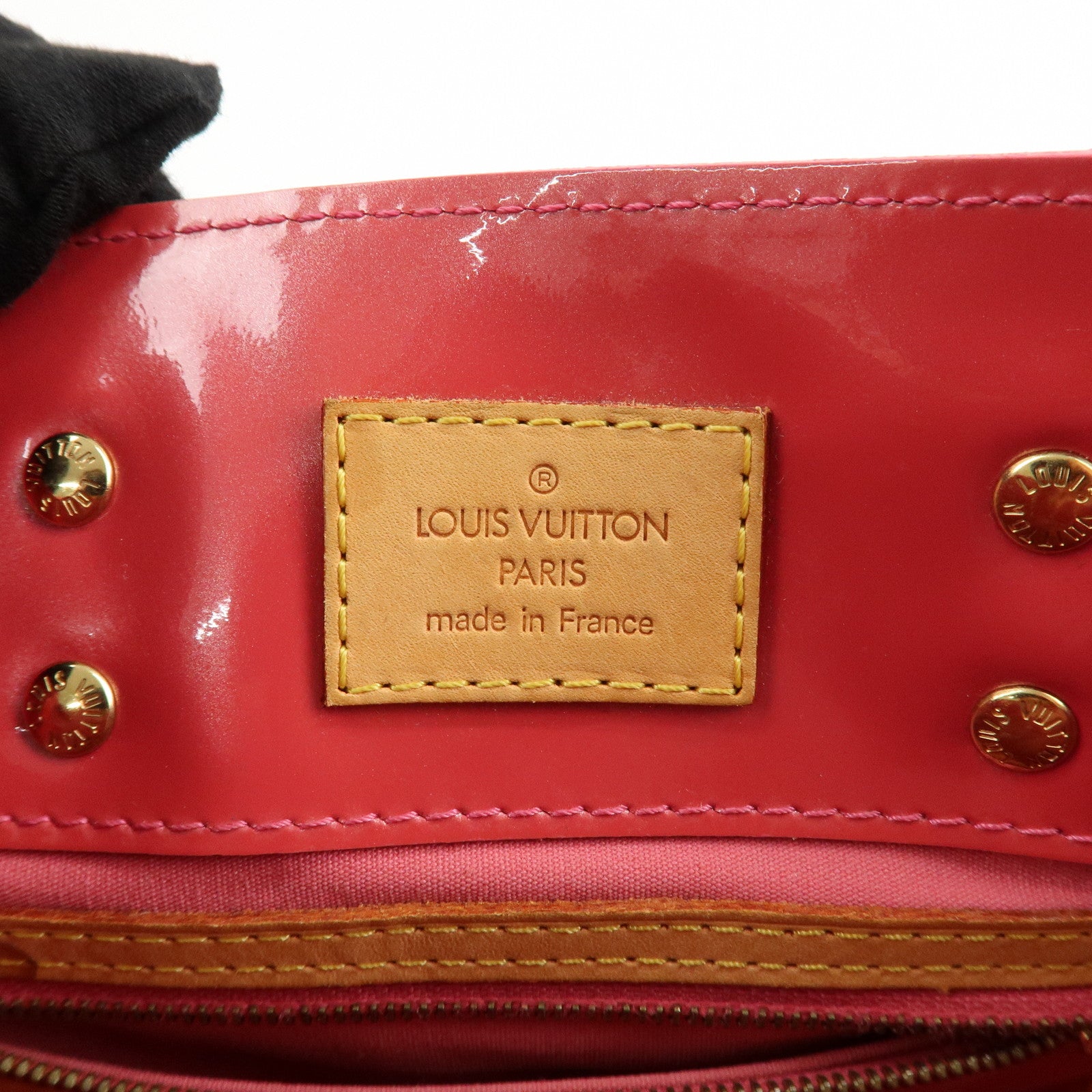 AuthenticLouis Vuitton Monogram Vernis Lead PM Hand Bag Pink M91221