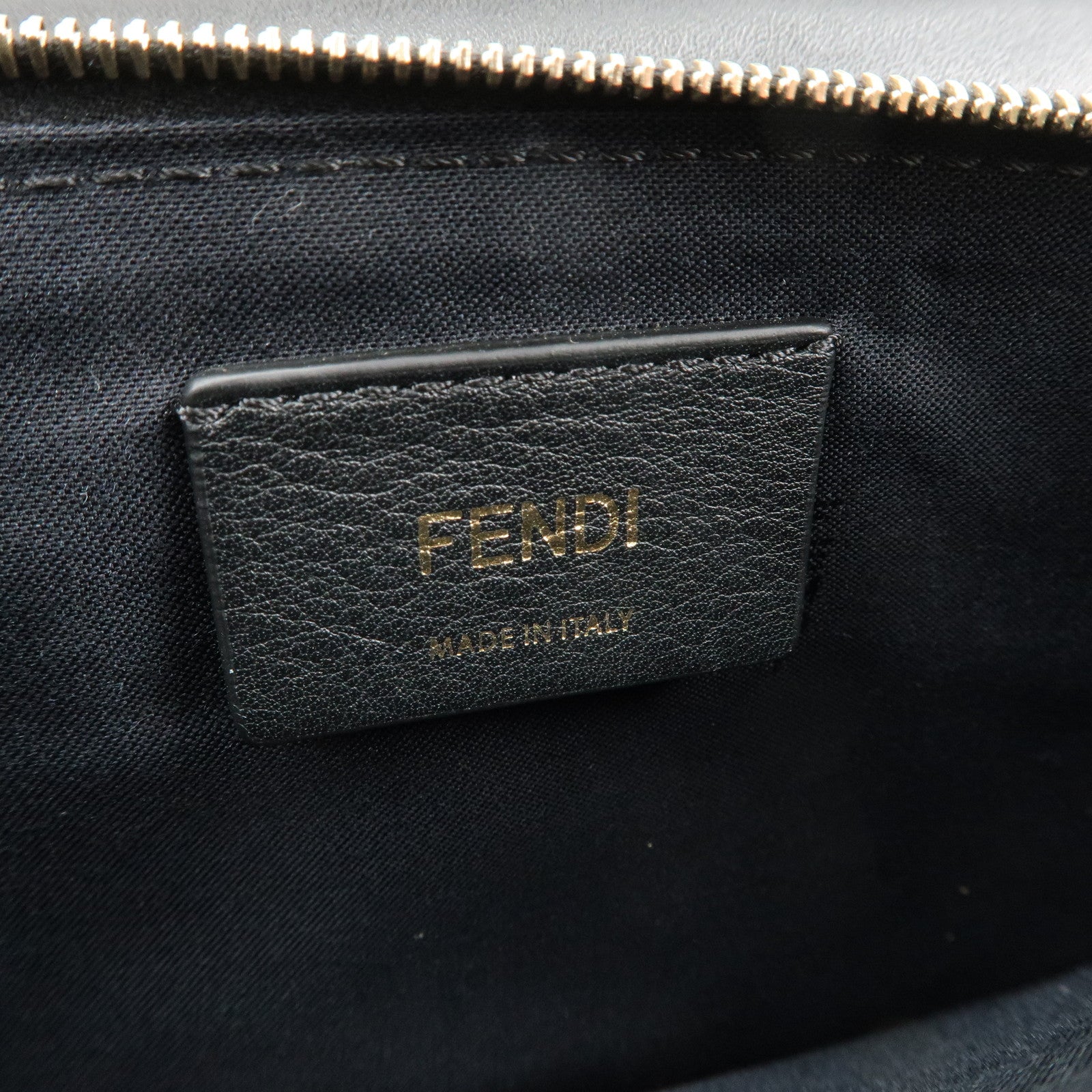 FENDI F is FENDI Leather Chain Wallet Clutch Bag Black 8BS006 Used