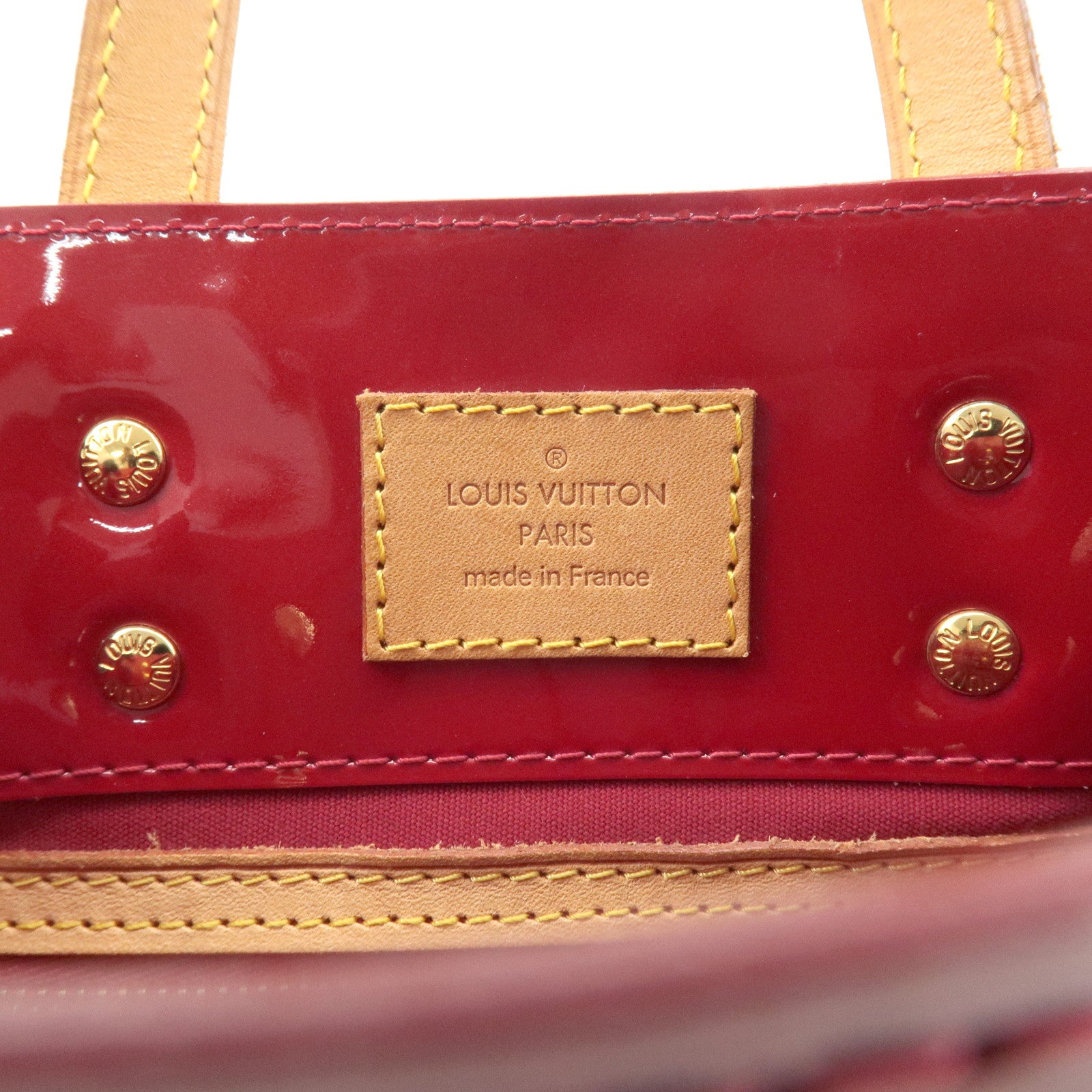 Louis Vuitton Monogram Vernis Lead PM Hand Bag Red M91990