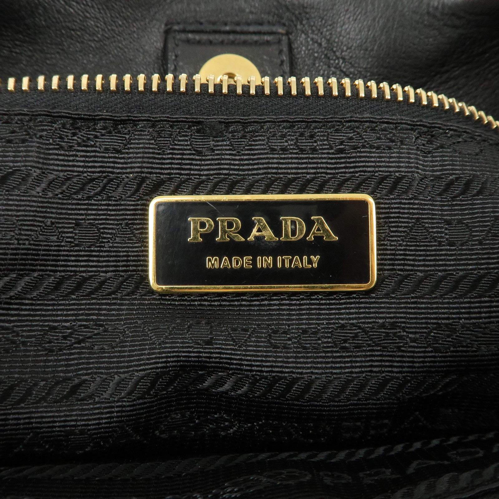 PRADA Logo Leather Ribbon 2 Way Bag Hand Bag Shoulder Bag BN1604