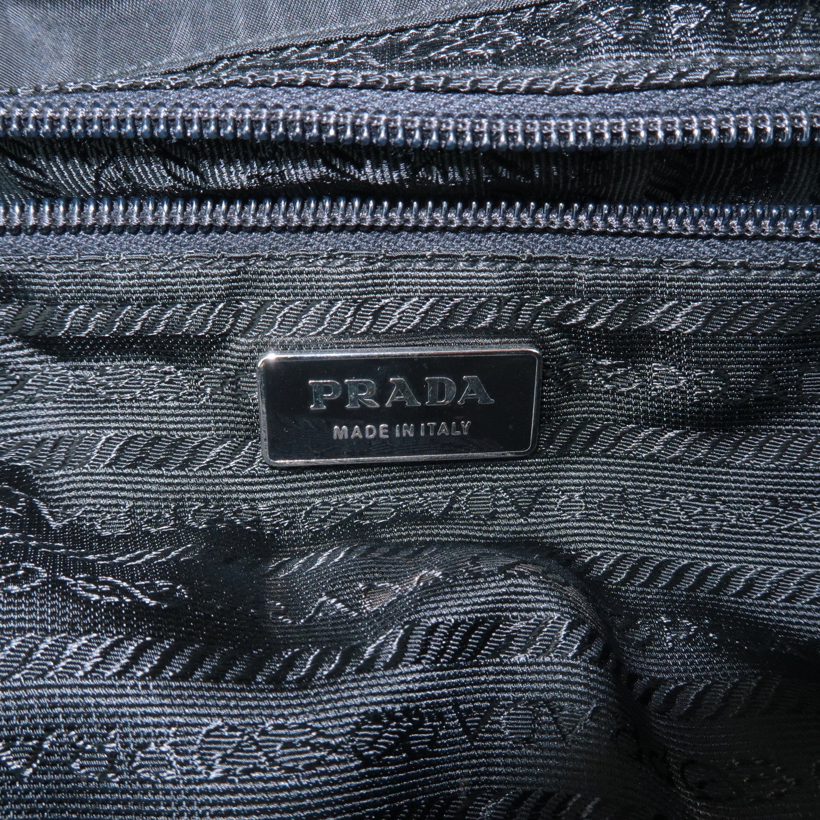 PRADA Triangle Logo Nylon Leather Back Pack Ruck Sack Black B2811 Used