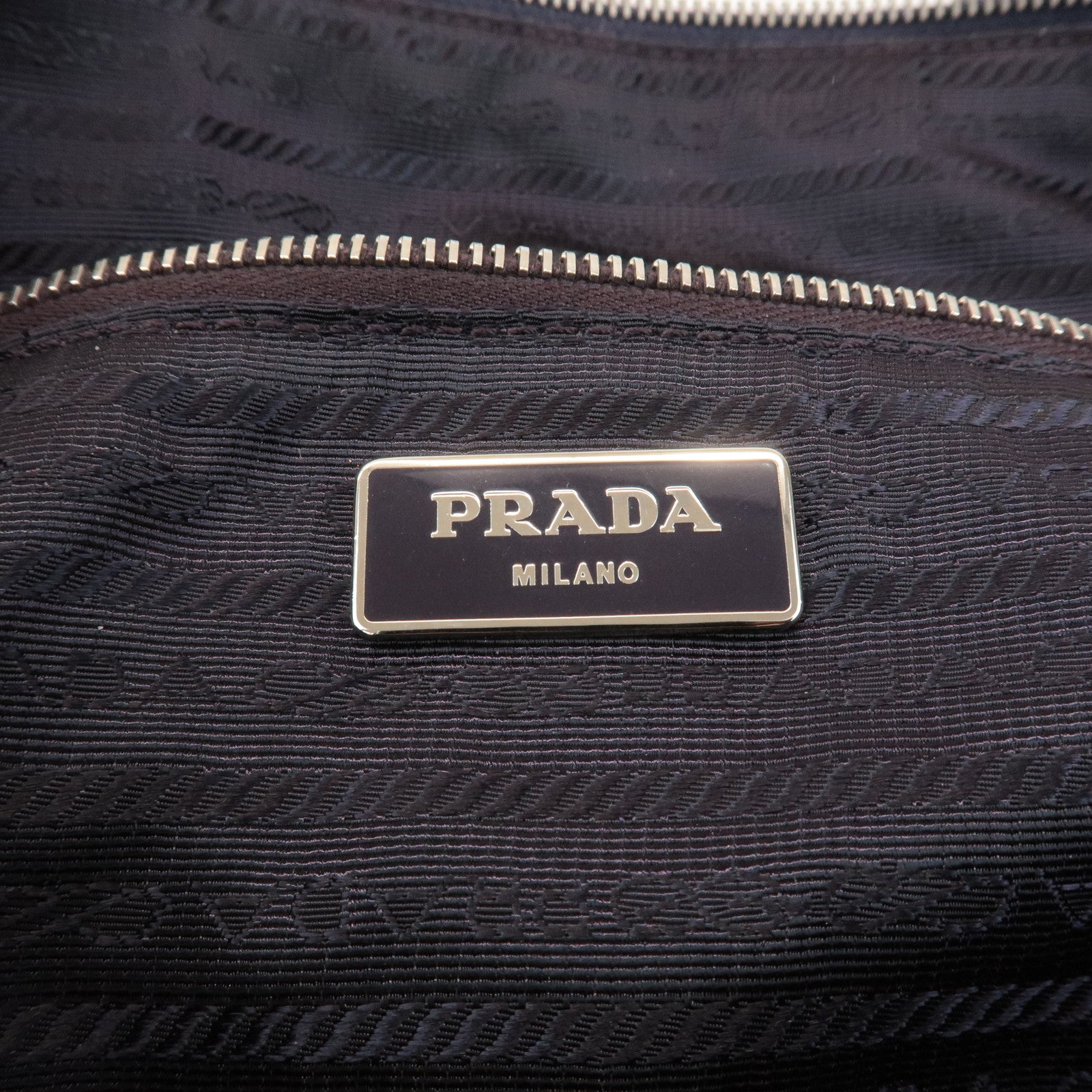 PRADA Logo Nylon Saffiano Leather 2Way Hand Bag Purple B2052A