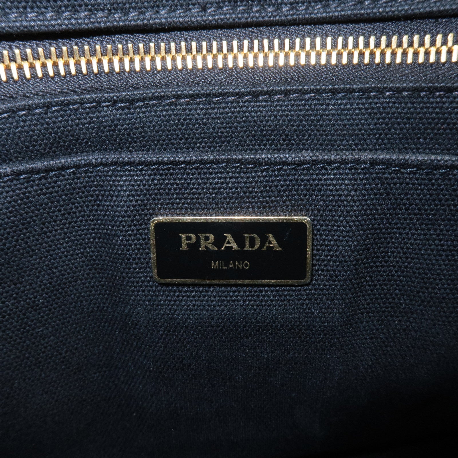 PRADA Canapa Mini Canvas 2Way Bag Hand Bag Black B2439G