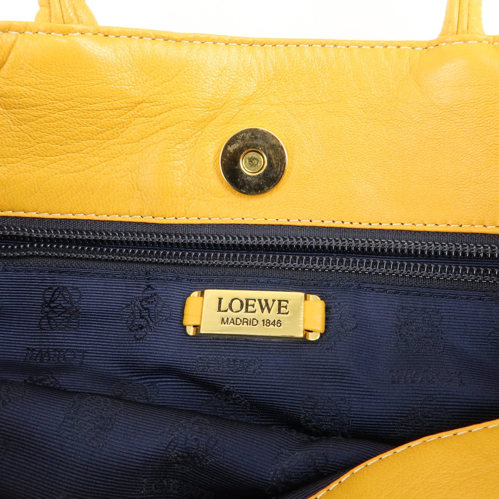 LOEWE Anagram Nappa Aire Leather Tote Bag Shoulder Bag Yellow