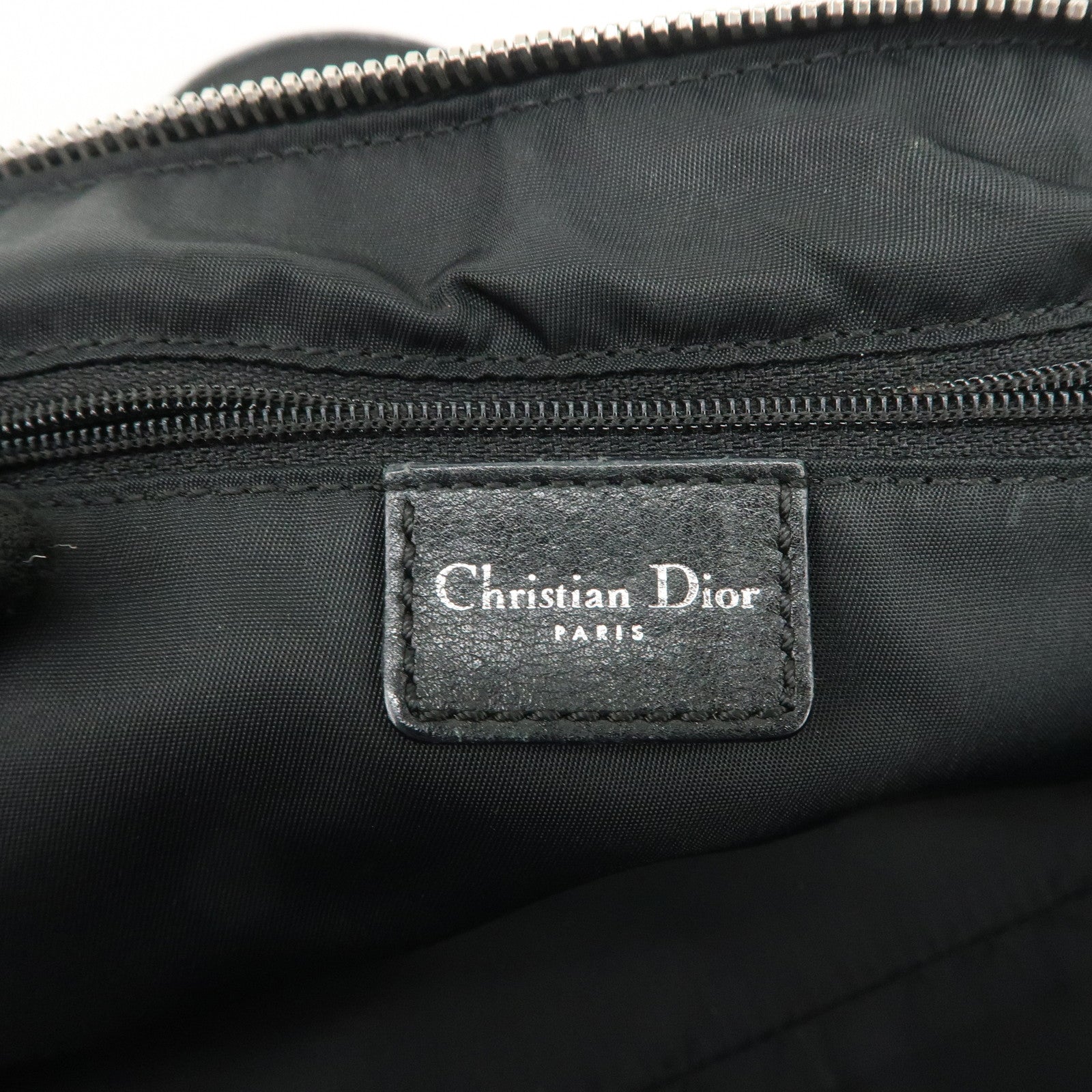 Christian Dior Trotter Canvas Leather Mini Boston Bag Navy