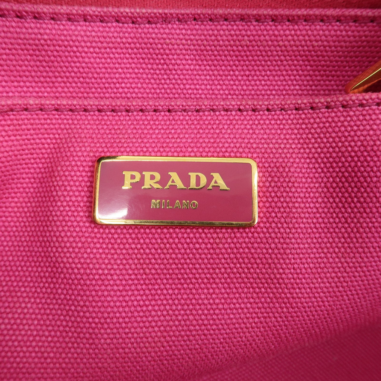 PRADA Canapa Canvas Tote Bag Limited Edition Pink Orange B1877I Used