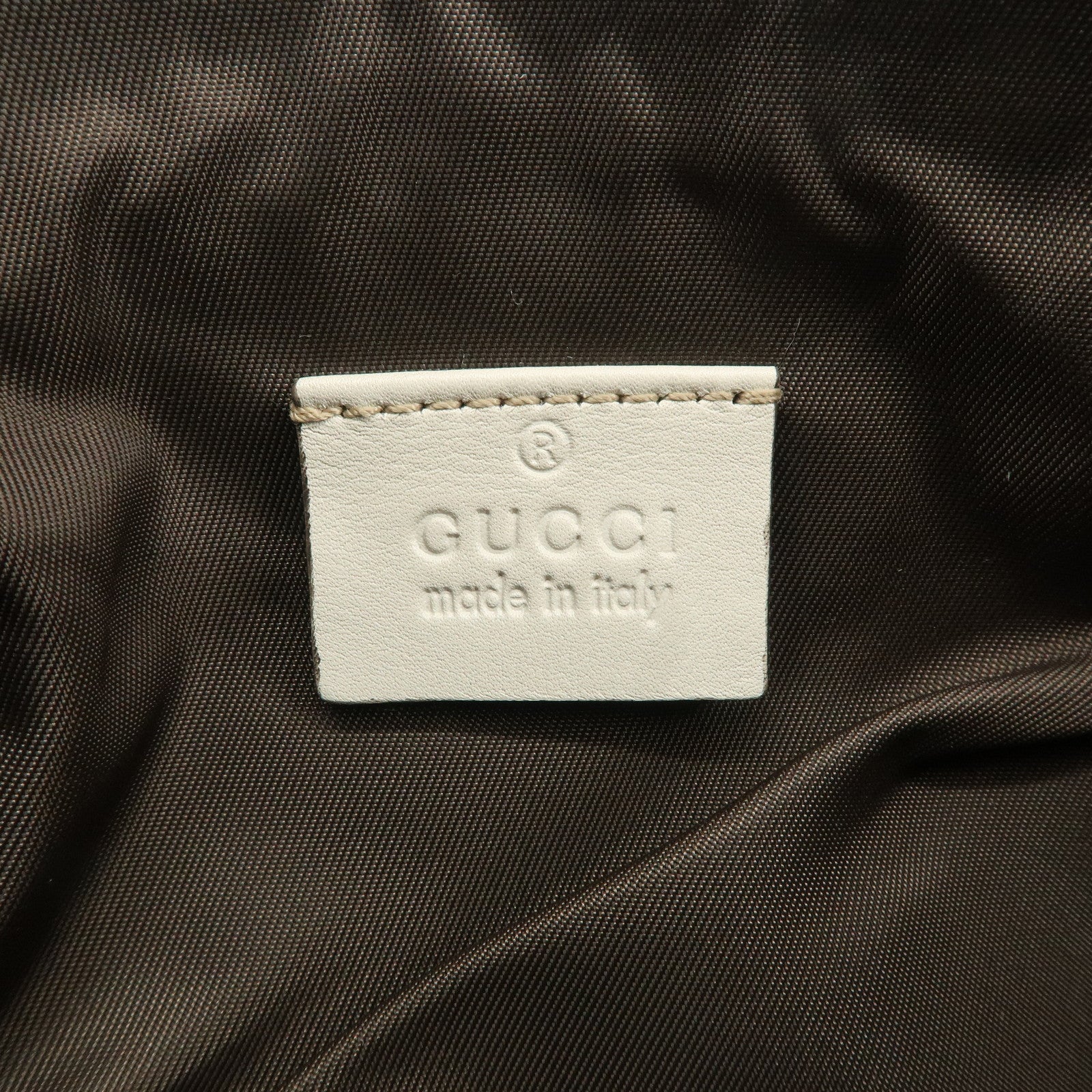 GUCCI Guccissima Guccissima Leather Pouch Ivory 212203 Used