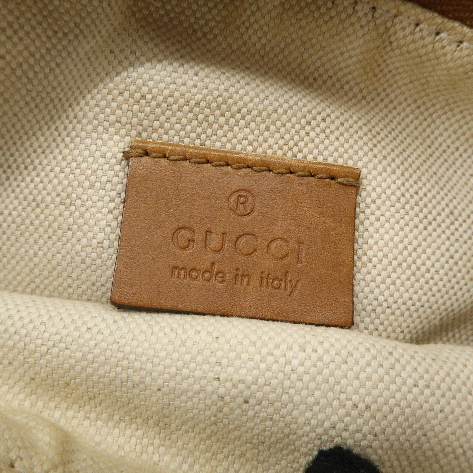 GUCCI GG Canvas Leather Hand Bag Blue Brown 224093 Used