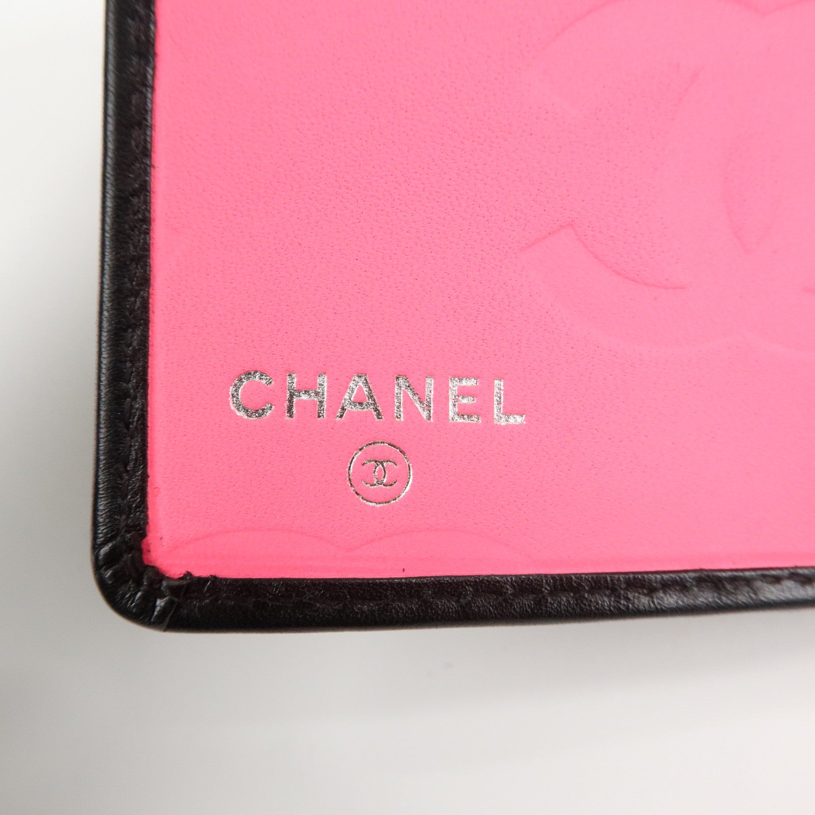 CHANEL Cambon Line Lamb Skin Planner Cover Black A13505