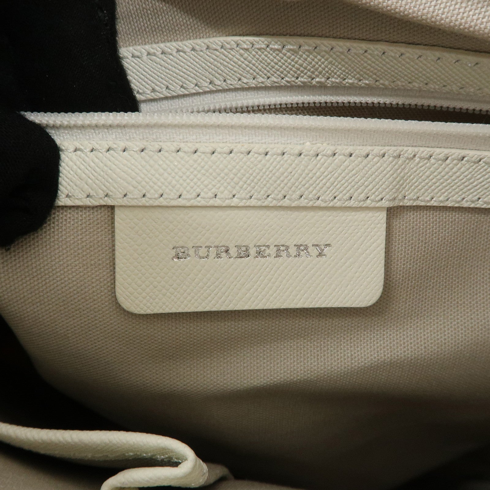 BURBERRY Canvas Leather Nova Plaid Shoulder Bag Beige Ivory