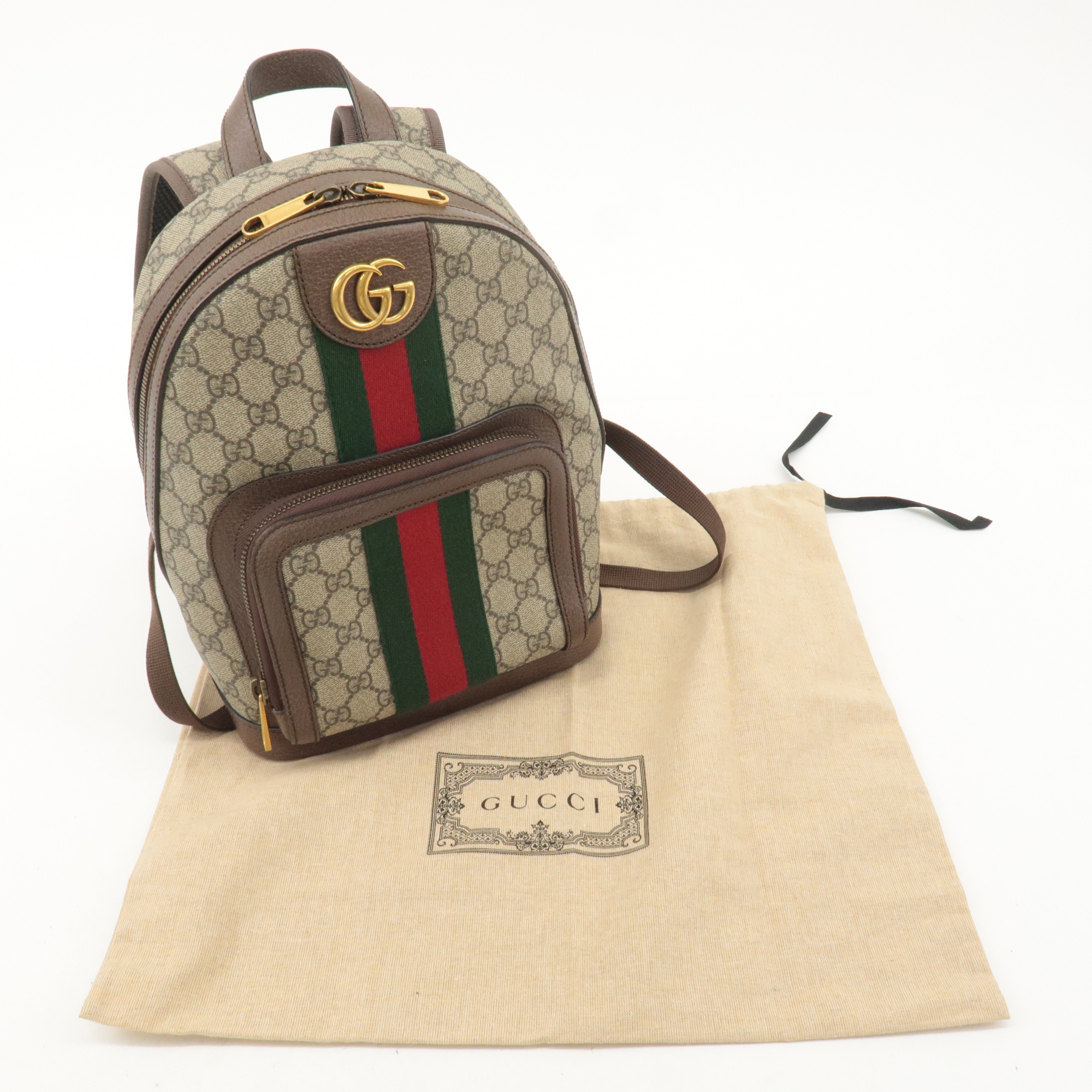 GUCCI Ophidia GG Supreme Leather Small Back Pack Beige 547965