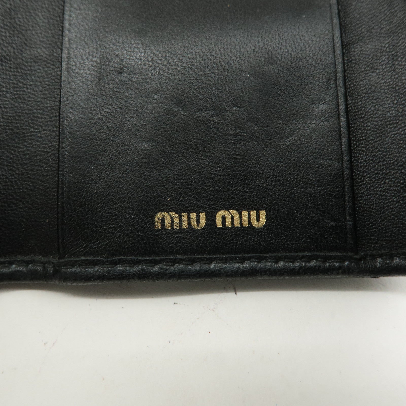 MIU MIU Set of 2 Matelasse Leather ６ Hook Key Case Black