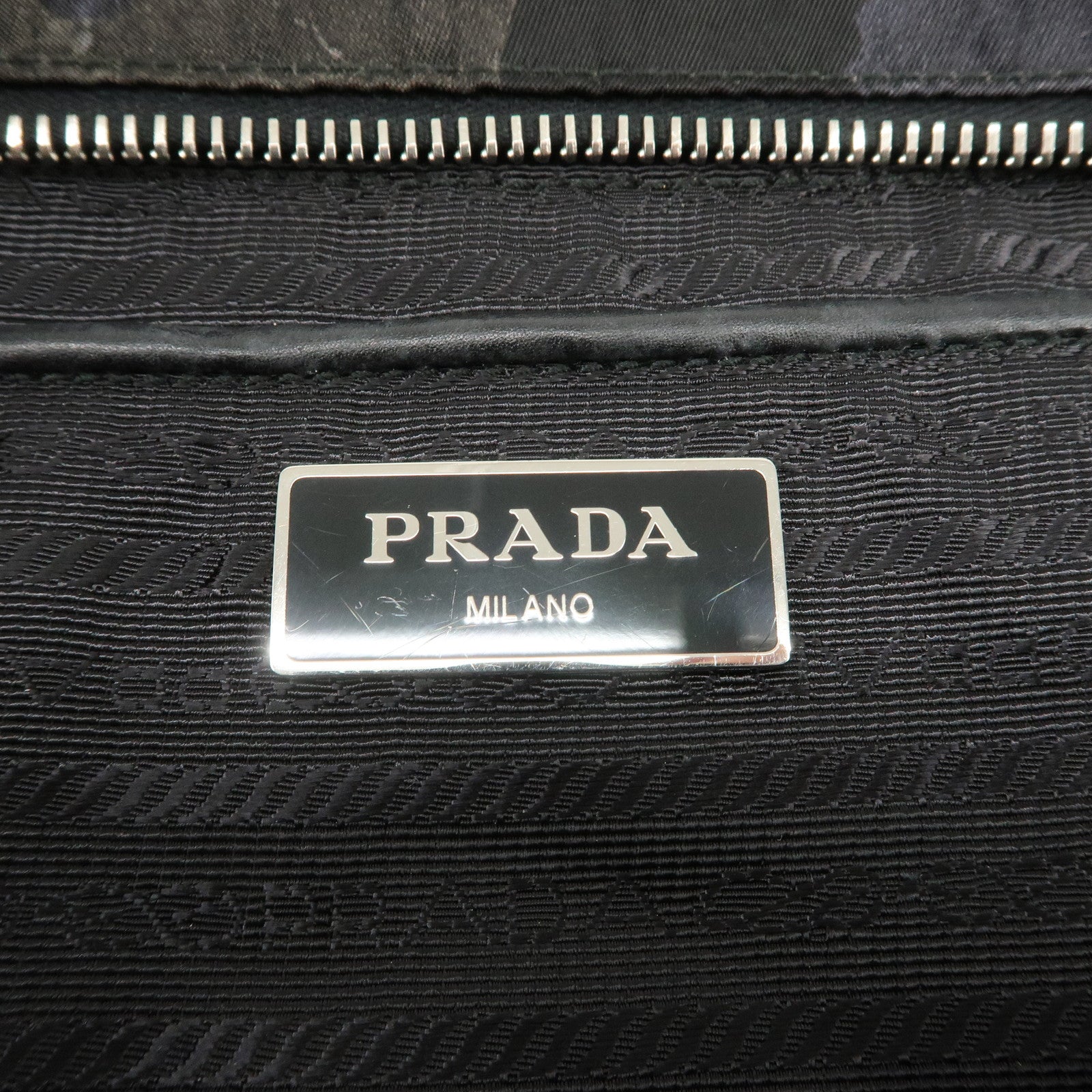 PRADA Nylon Leather 2Way Hand Bag Camouflage Khaki Black BN2791 Used