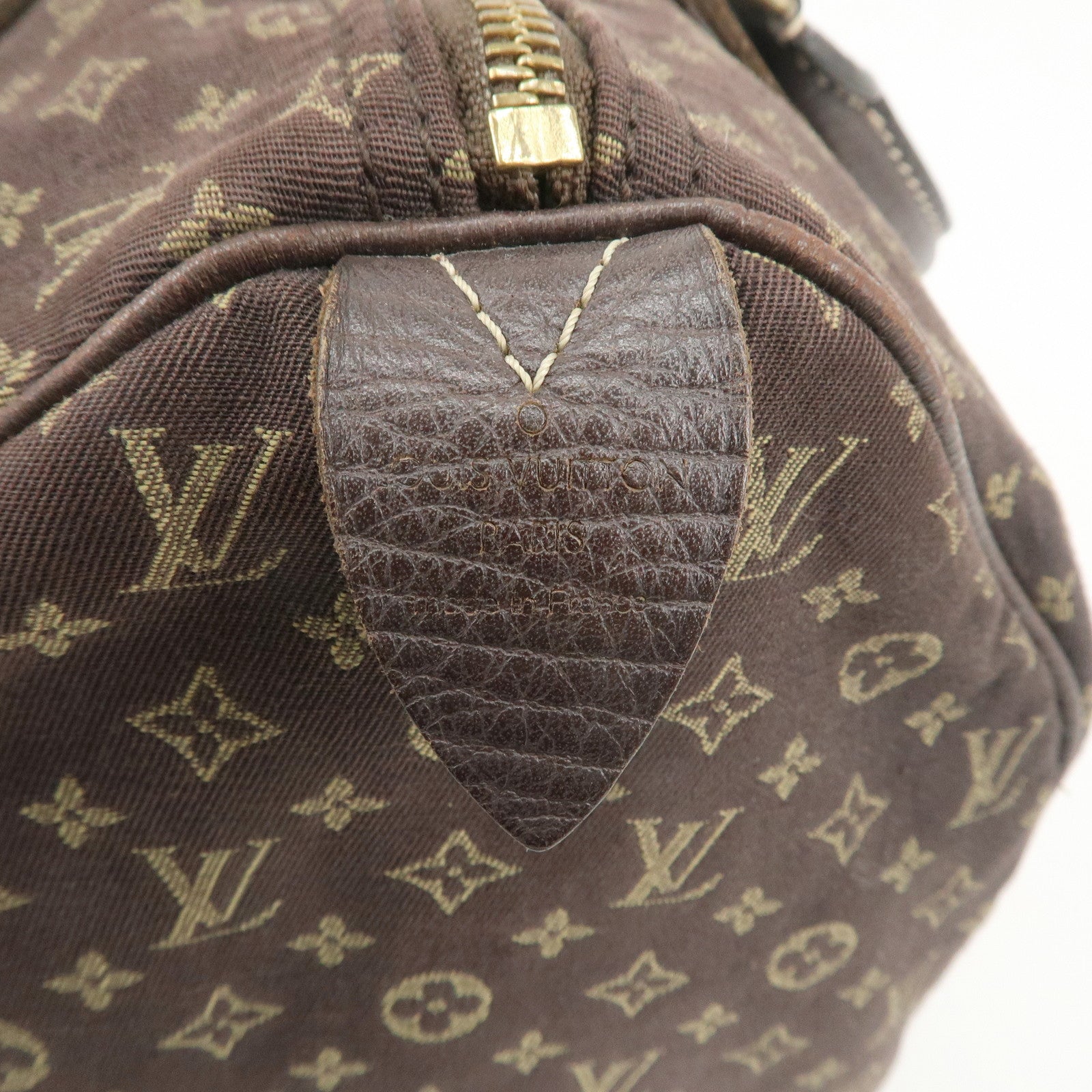 Louis Vuitton Monogram Mini Lin Speedy 30 Boston Bag Ebene M95224 Used