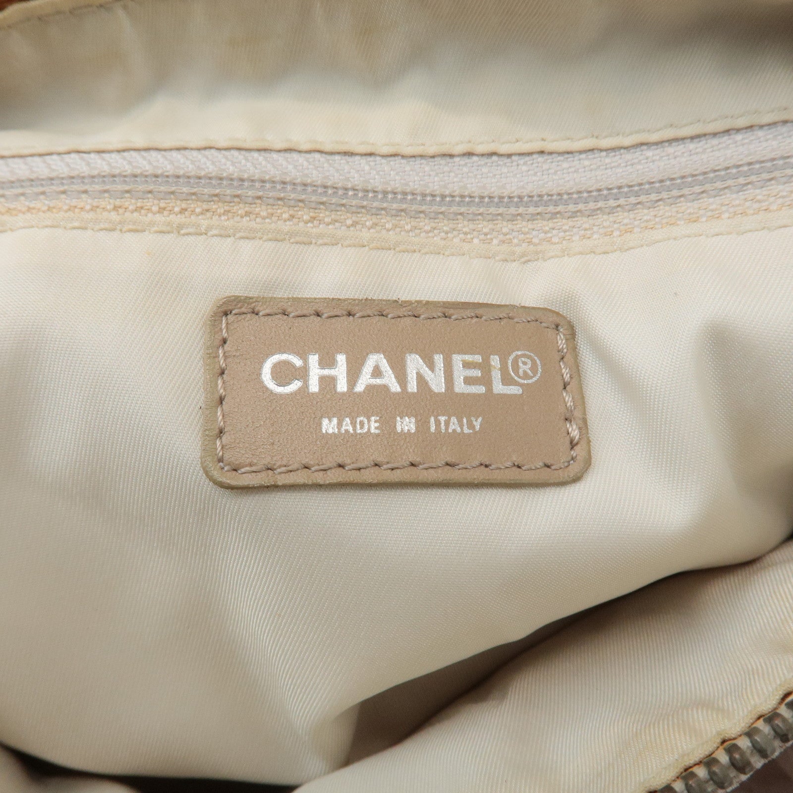 CHANEL New Travel Line Nylon Jacquard Shoulder Bag Beige A17672