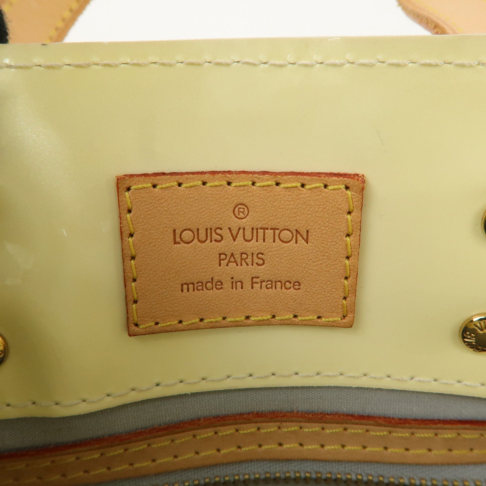 Louis Vuitton Monogram Vernis Lead PM Hand Bag Perle M91336