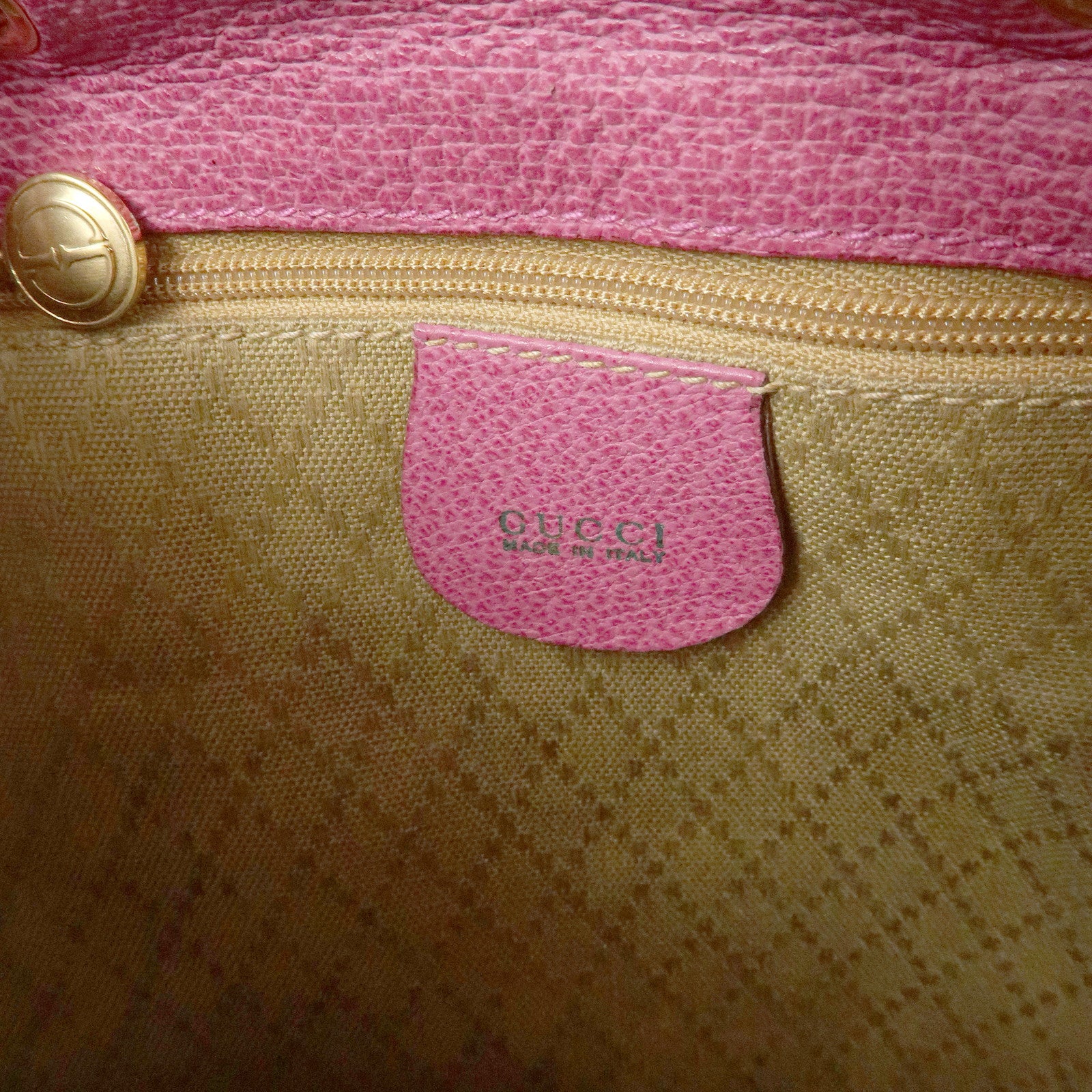 GUCCI Bamboo Suede Leather Back Pack Pink 003.2855.0043