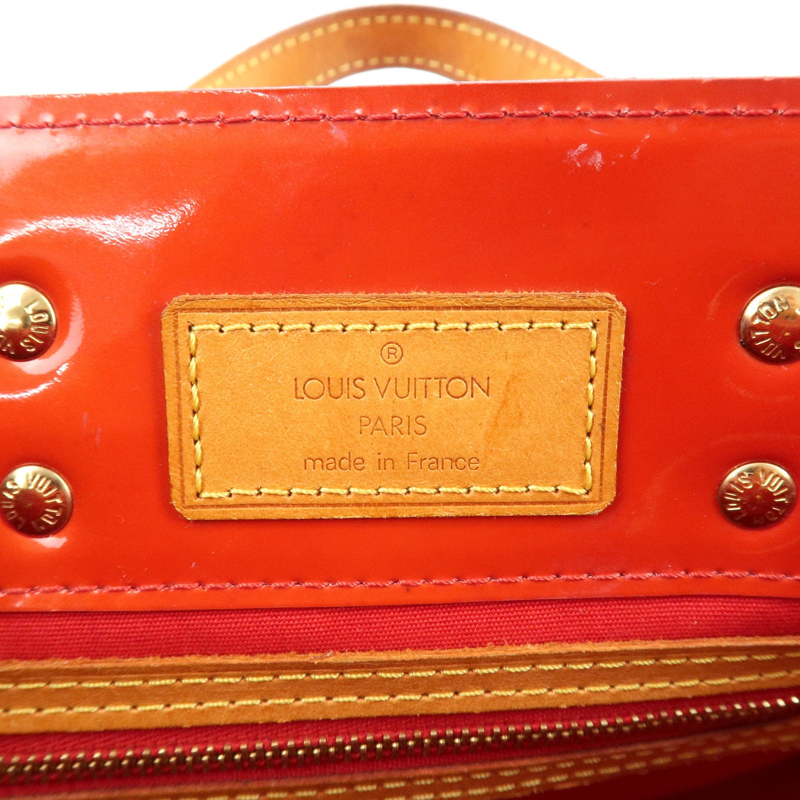 Louis Vuitton Monogram Vernis Lead PM Hand Bag Rouge M91088 Used