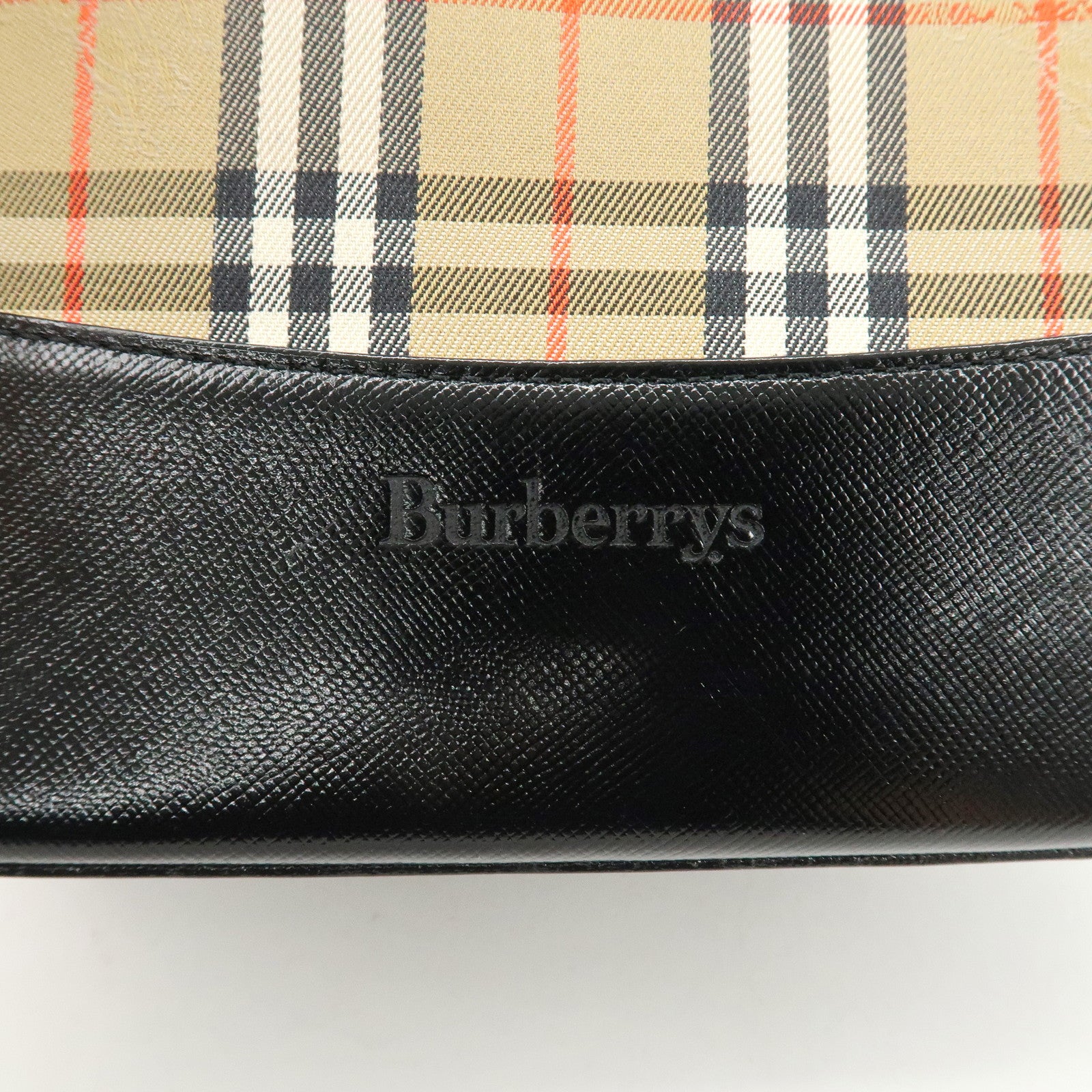 BURBERRY Burberrys Nova Plaid Canvas Leather Shoulder Bag