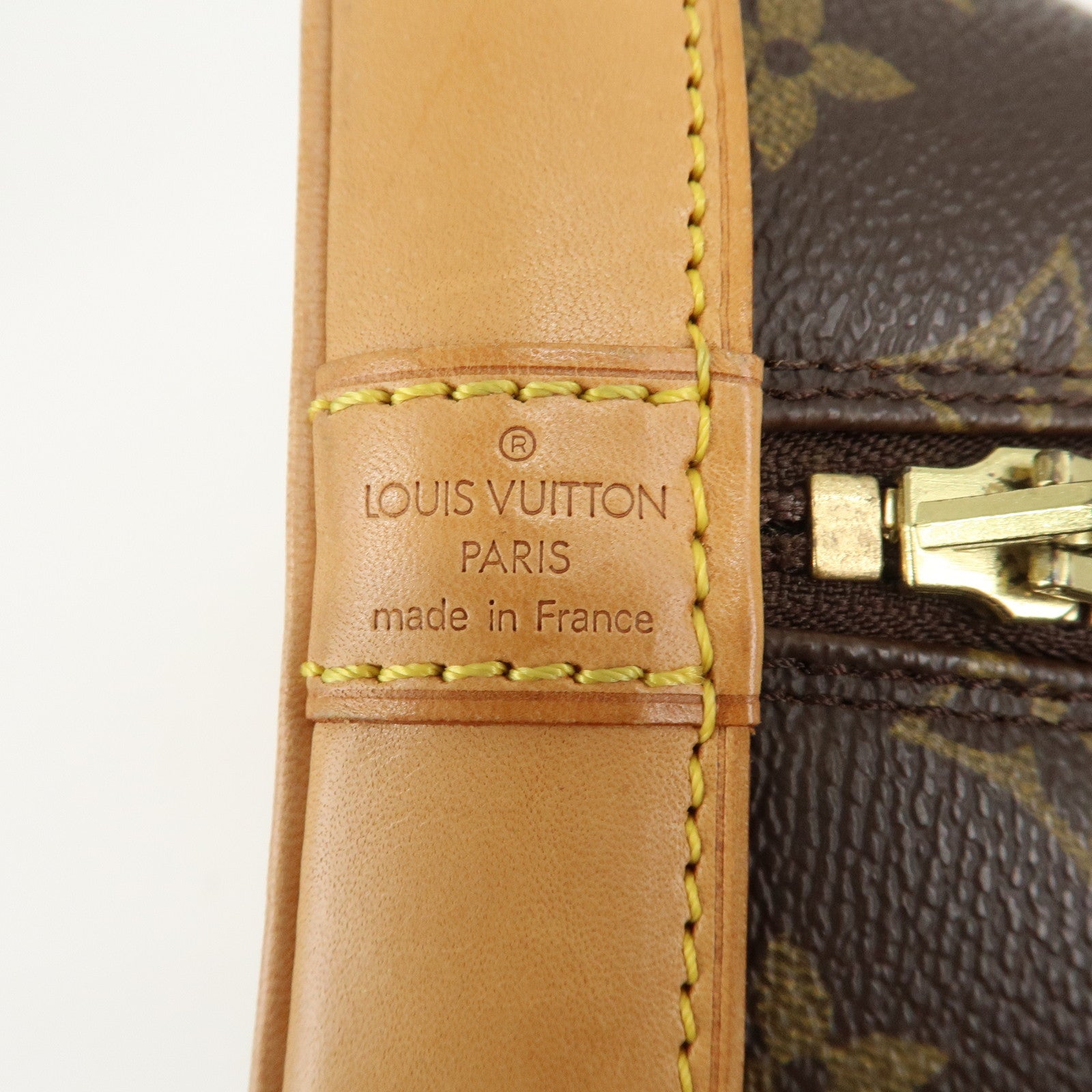 Louis Vuitton Monogram Alma Hand Bag Brown Gold HDW M51130 Used