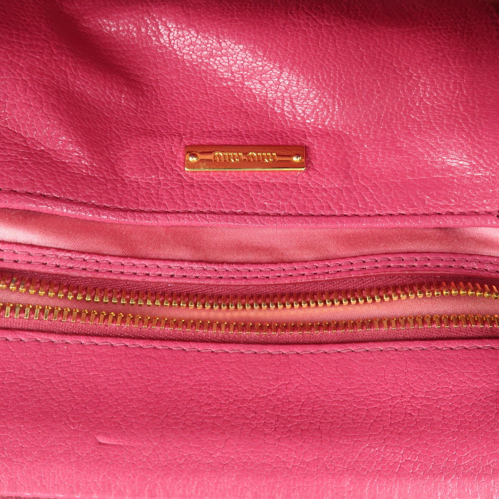 MIU MIU Leather 2WAY Bag Hand Bag Shoulder Bag Pink