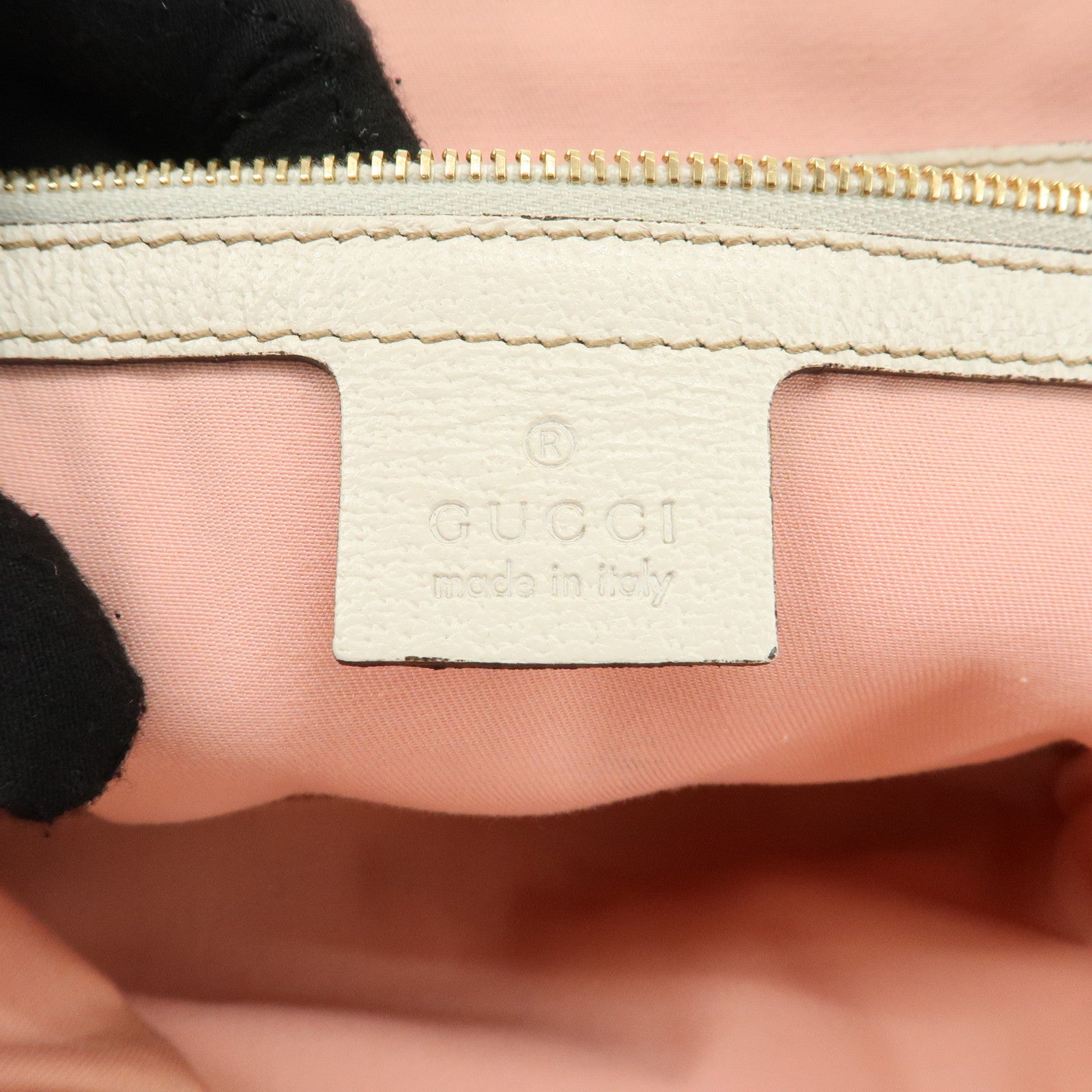 GUCCI Sherry GG Canvas Leather Tote Bag Pink Ivory 137396