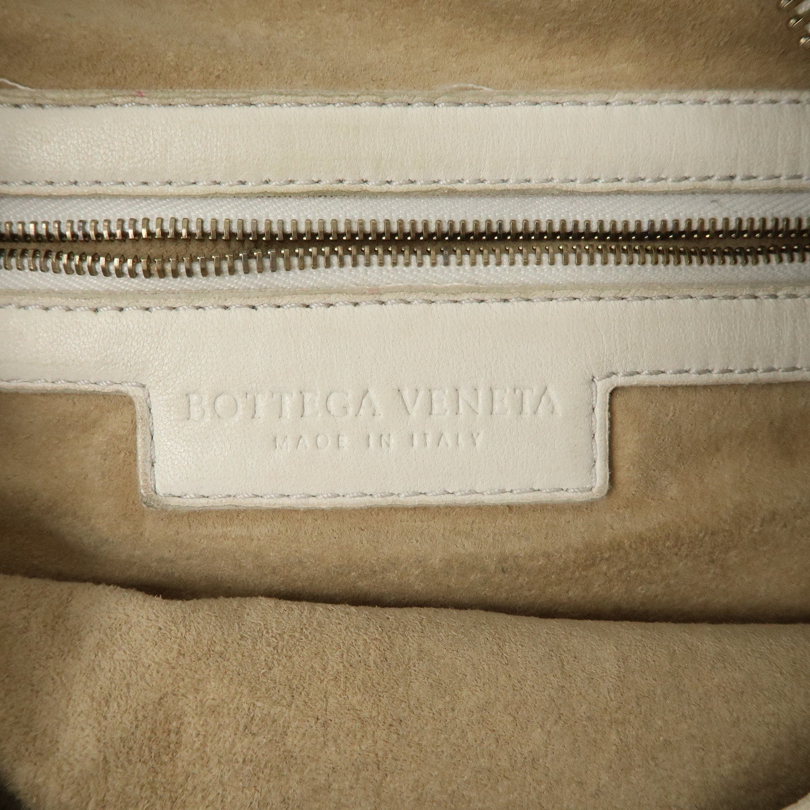 BOTTEGA VENETA Intrecciato Leather Shoulder Bag White 115653