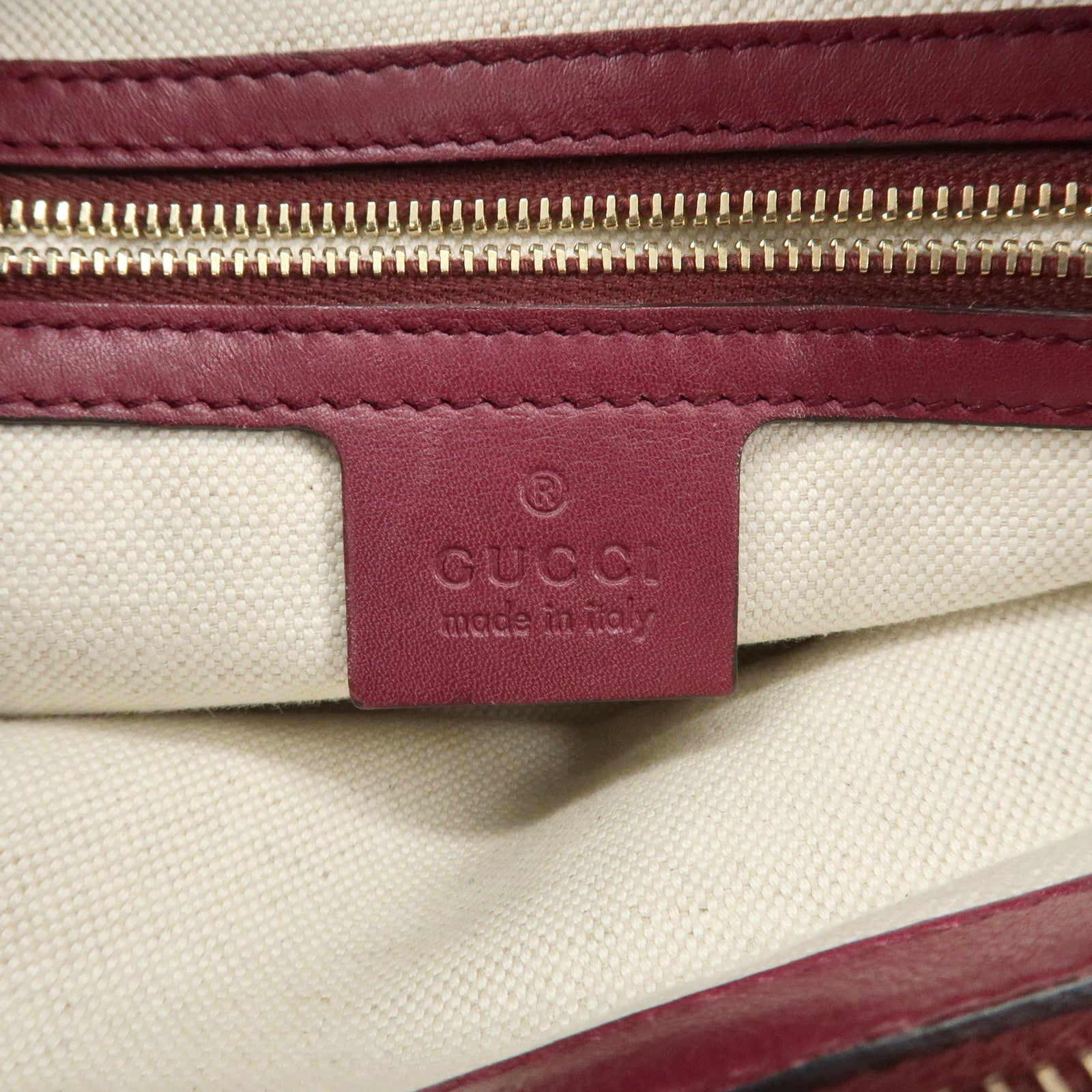 GUCCI Guccissima Princy Leather Tote Bag Bordeaux 257063 Used